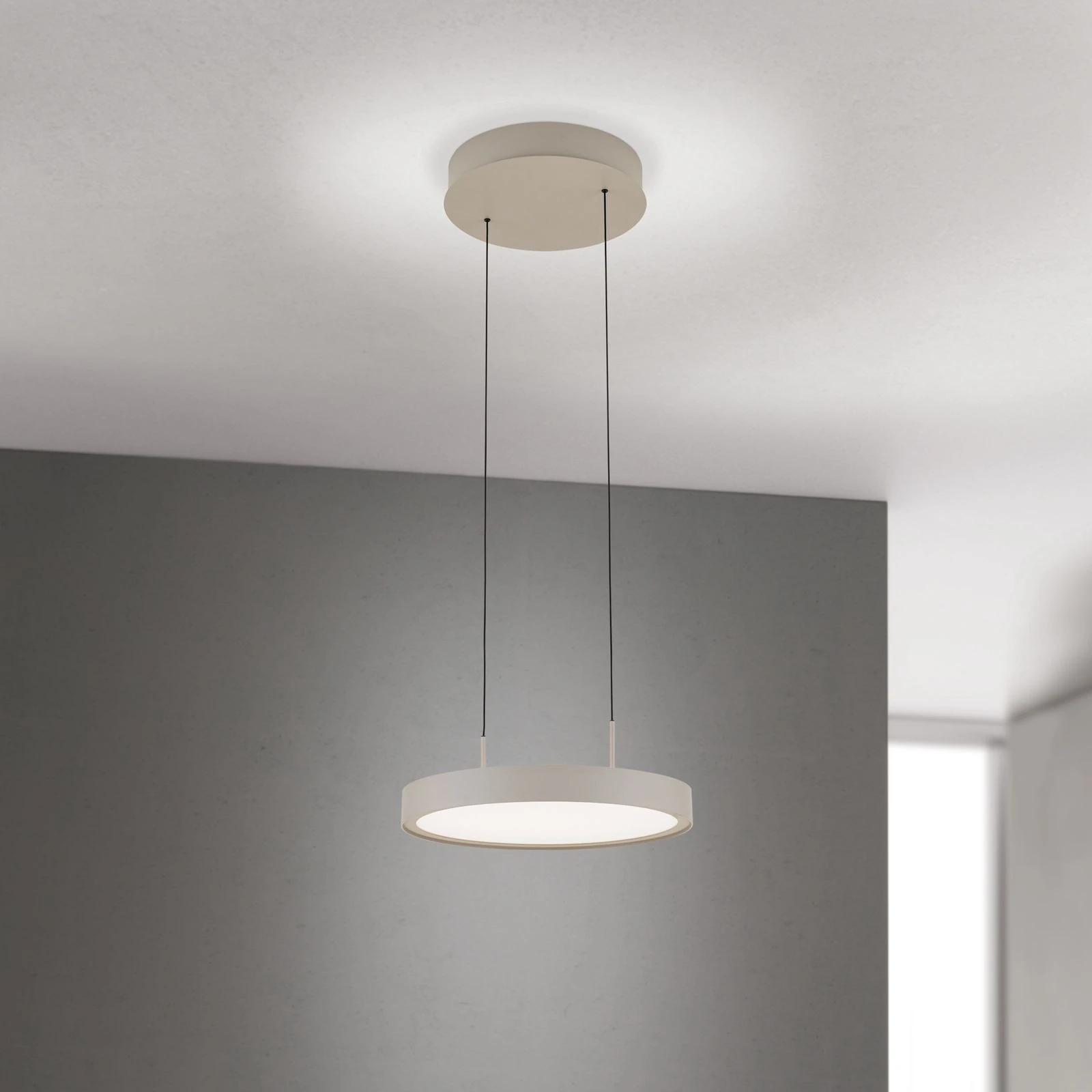 LED viseća lampa TEIDE, Ø 33,5 cm, kaki