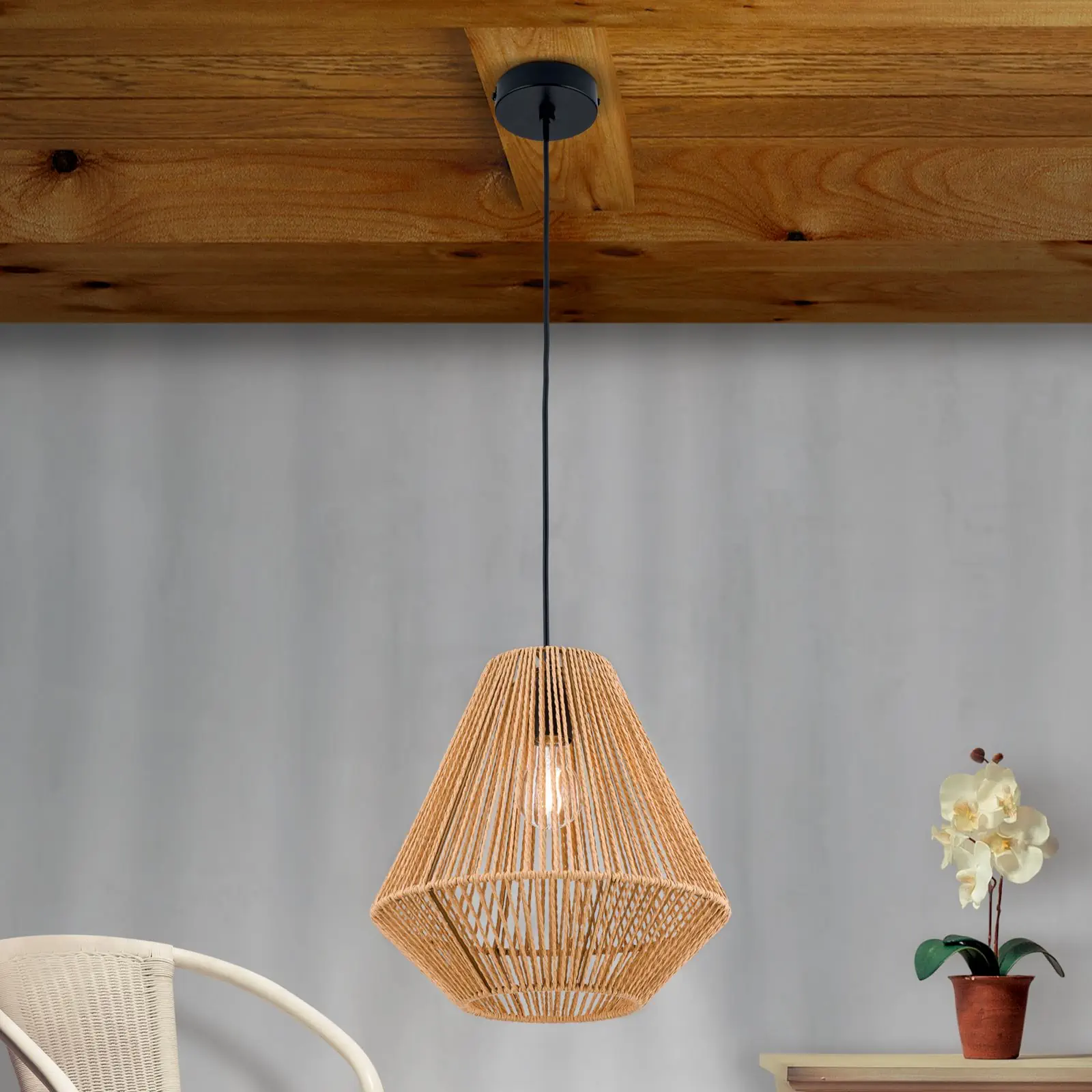 Viseća lampa JUNGLE, prirodna