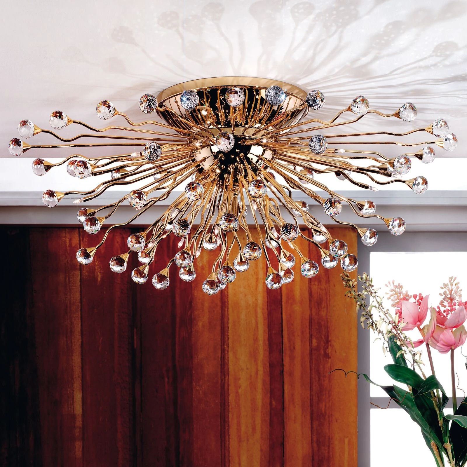 Plafonska lampa GALAXY, 100 × 70 cm, 24-karatno pozlaćena