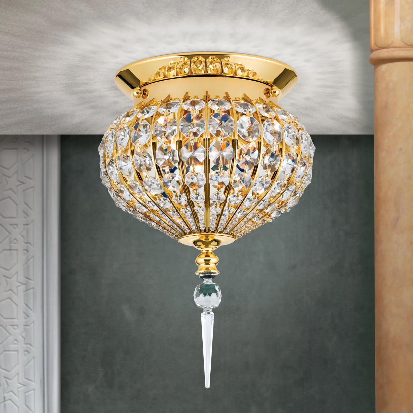 Plafonska lampa ORIENTAL, zlato, Ø 24 cm