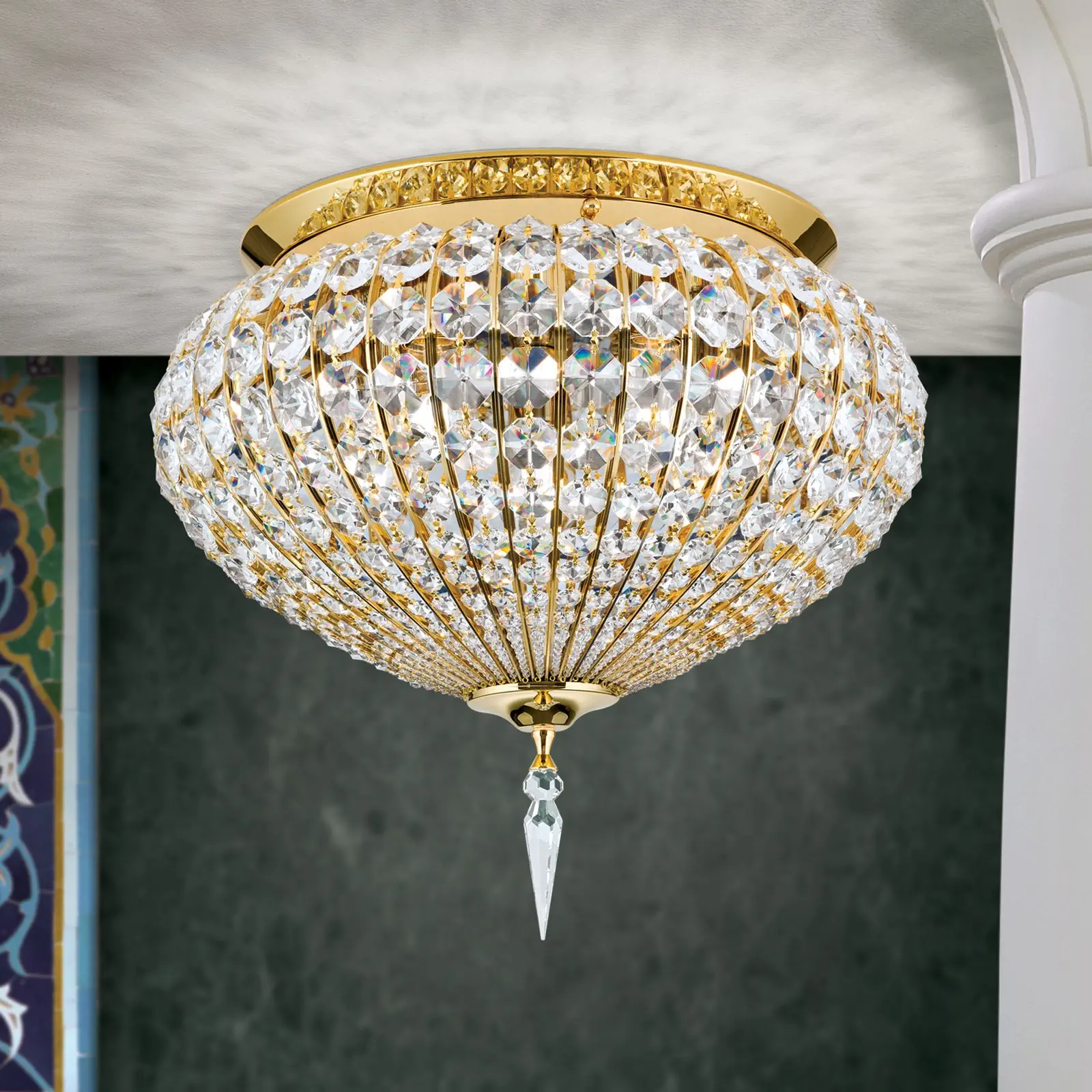 Plafonska lampa ORIENTAL, zlato, 50 cm