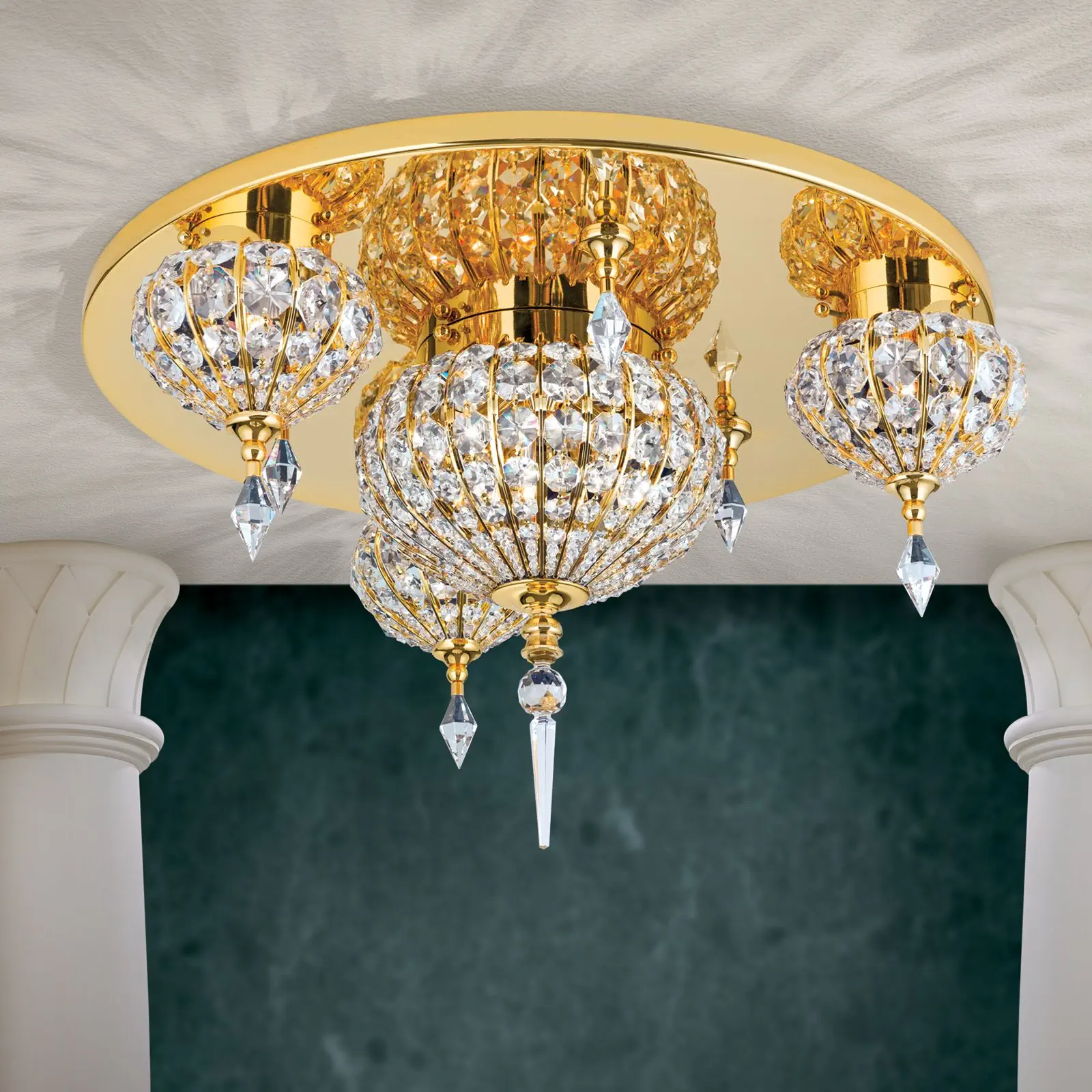 Plafonska lampa ORIENTAL, zlato, Ø 62 cm