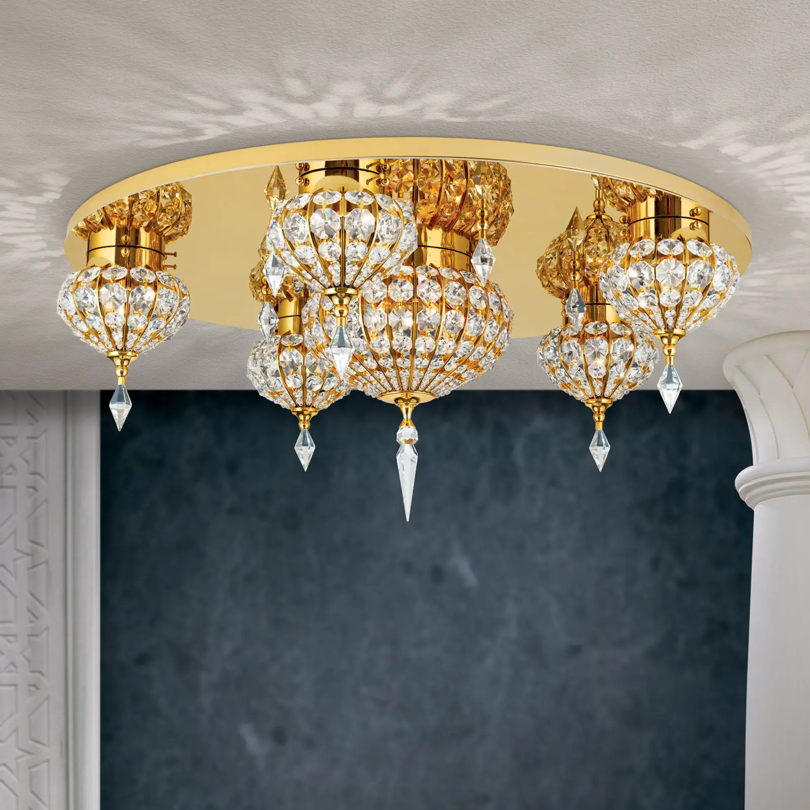 Plafonska lampa ORIENTAL, zlato, Ø 82 cm