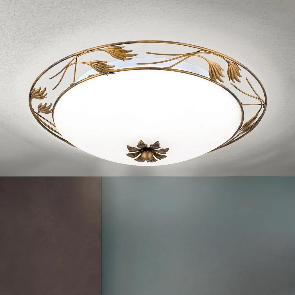 Plafonska lampa FLEUR, antik, Ø 50 cm