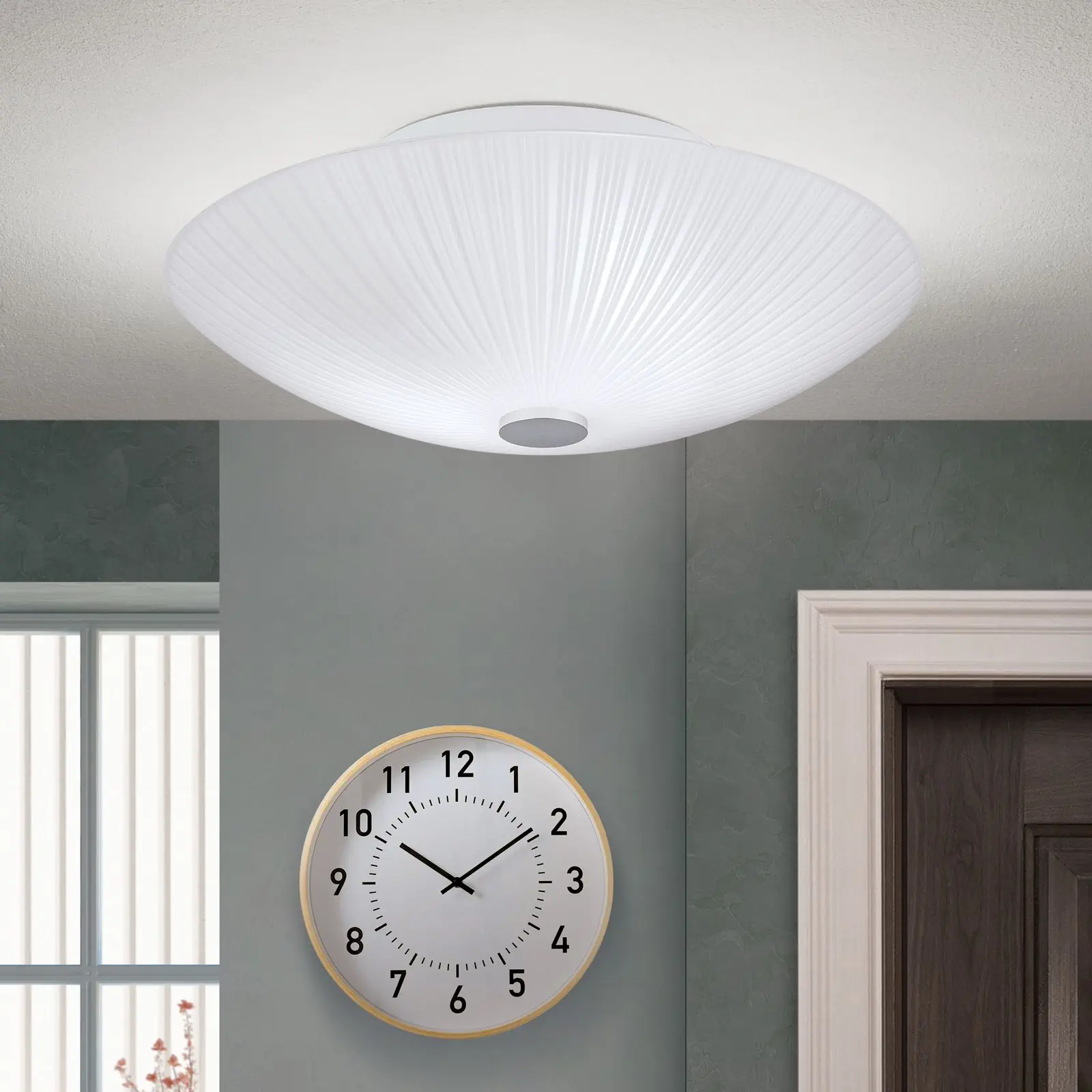 Plafonska lampa ERA, hrom, Ø 30 cm