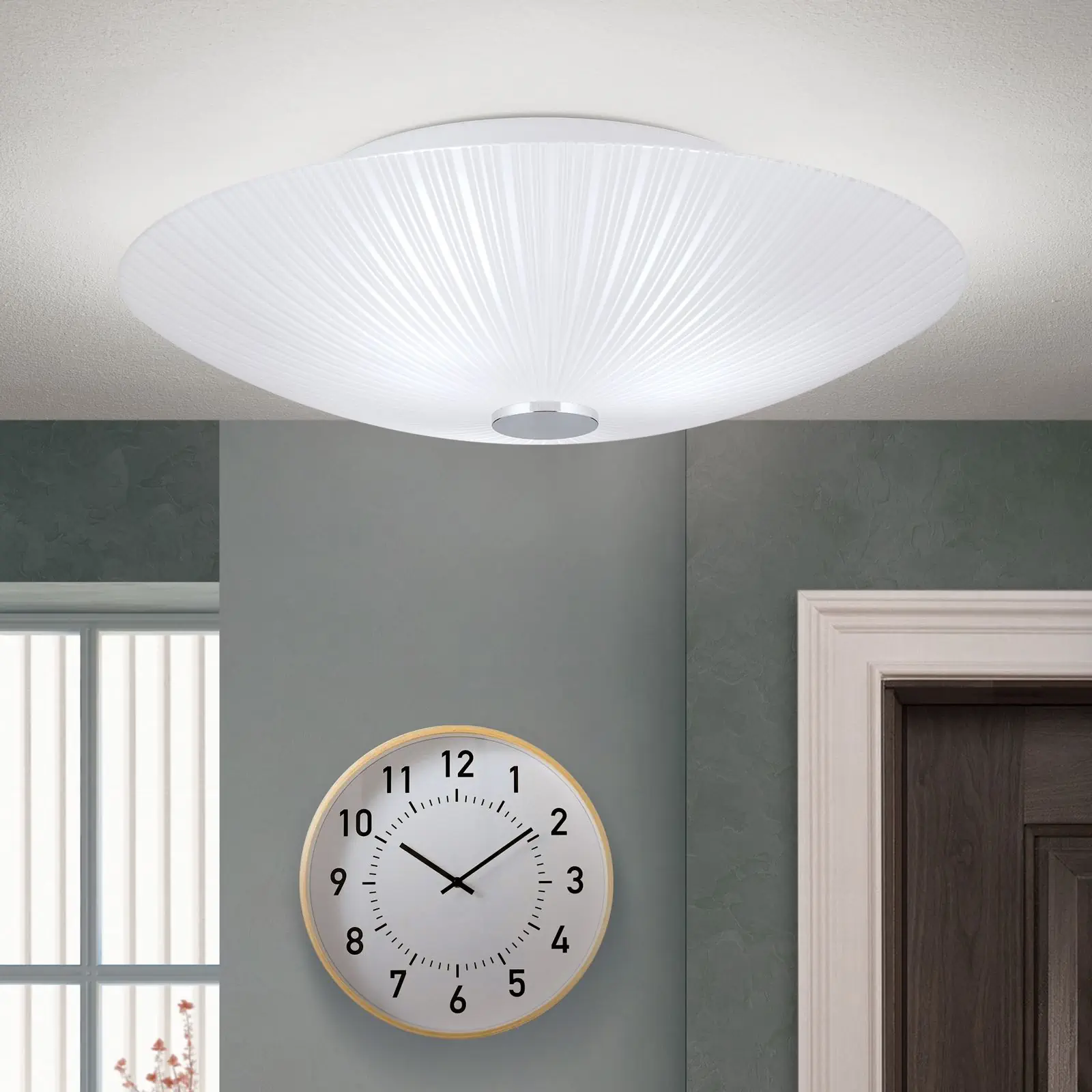 Plafonska lampa ERA, hrom, Ø 40 cm