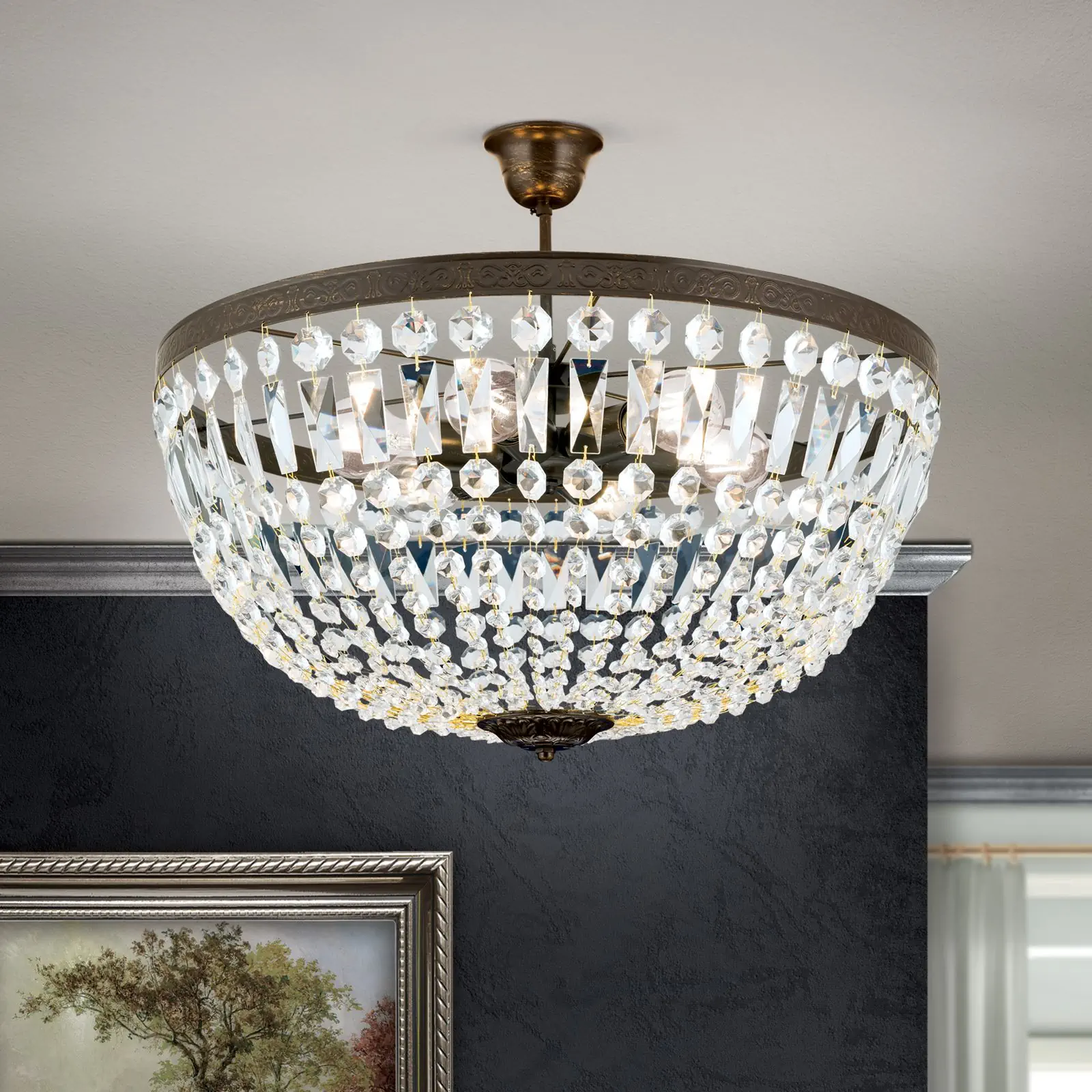 Plafonska lampa ARILA, antik, Ø 40 cm