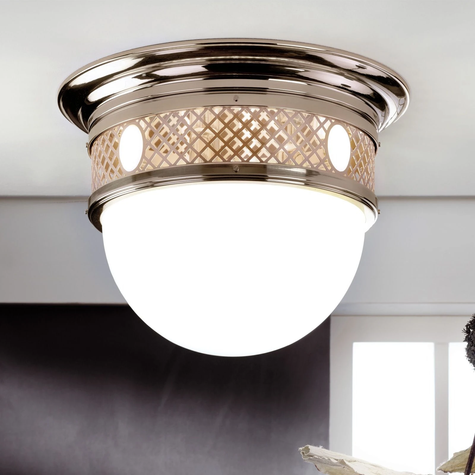 Plafonska lampa ALT WIEN, antik mesing, 48 cm