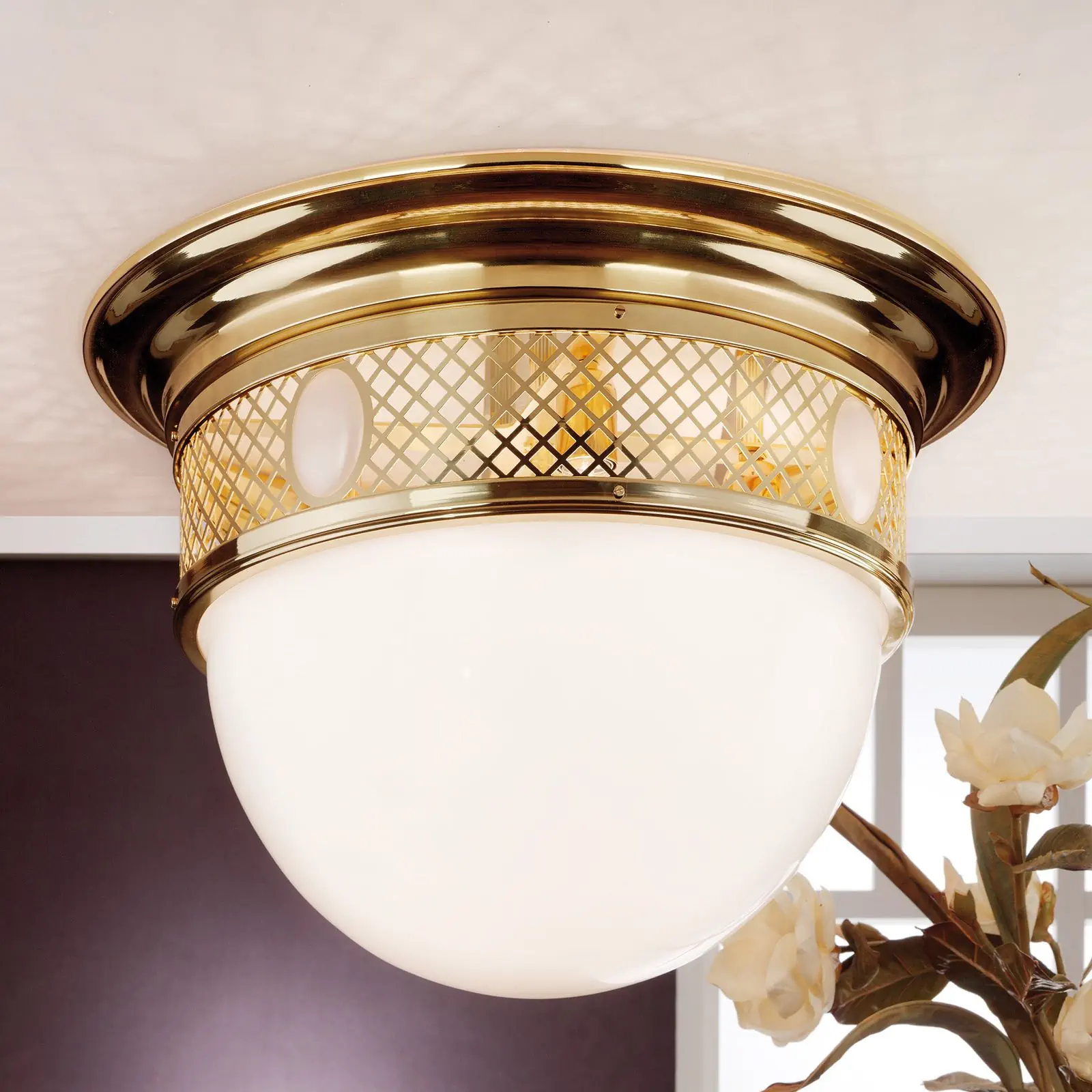 Plafonska lampa ALT WIEN, sjajni mesing, Ø 63 cm