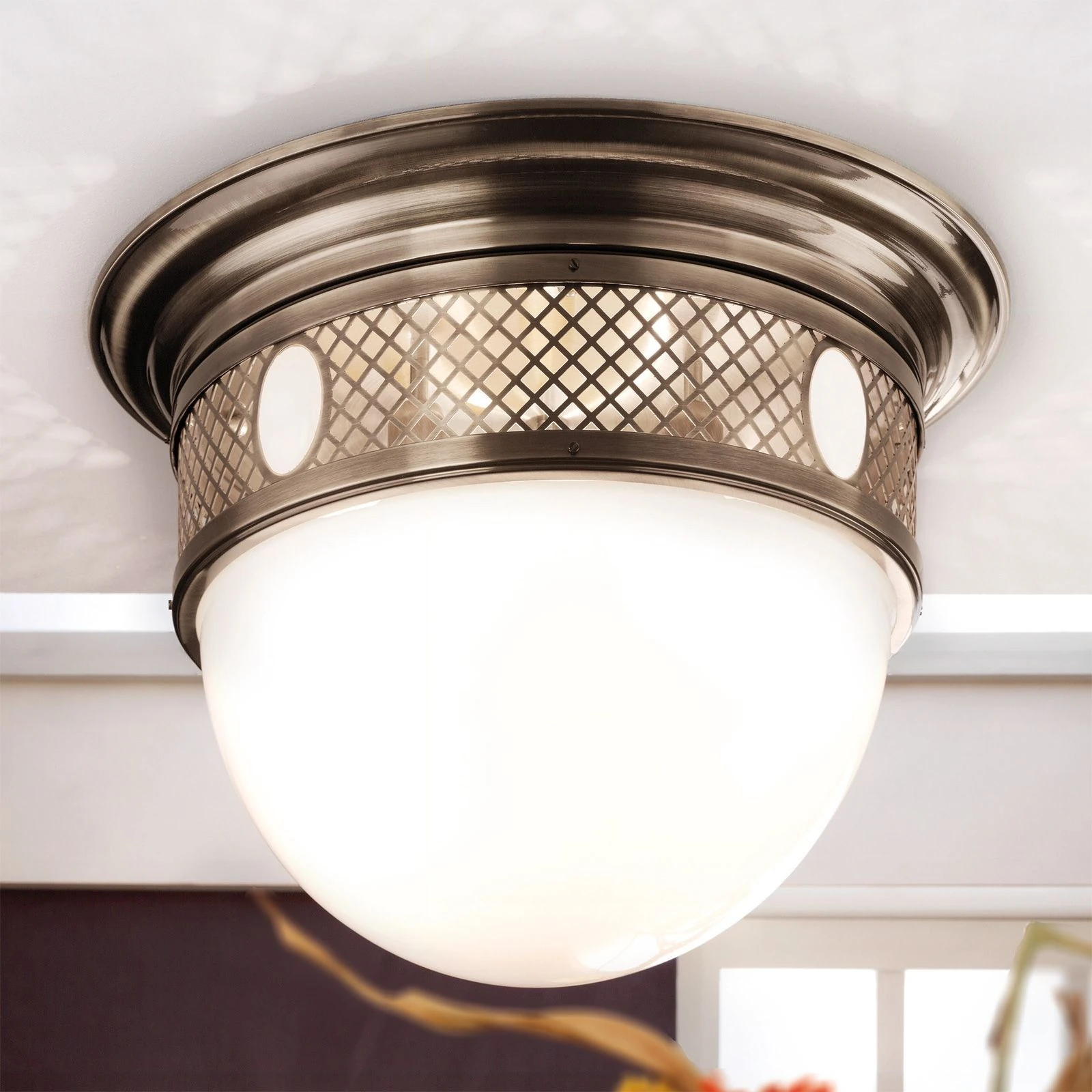 Plafonska lampa ALT WIEN, antik mesing, 63 cm