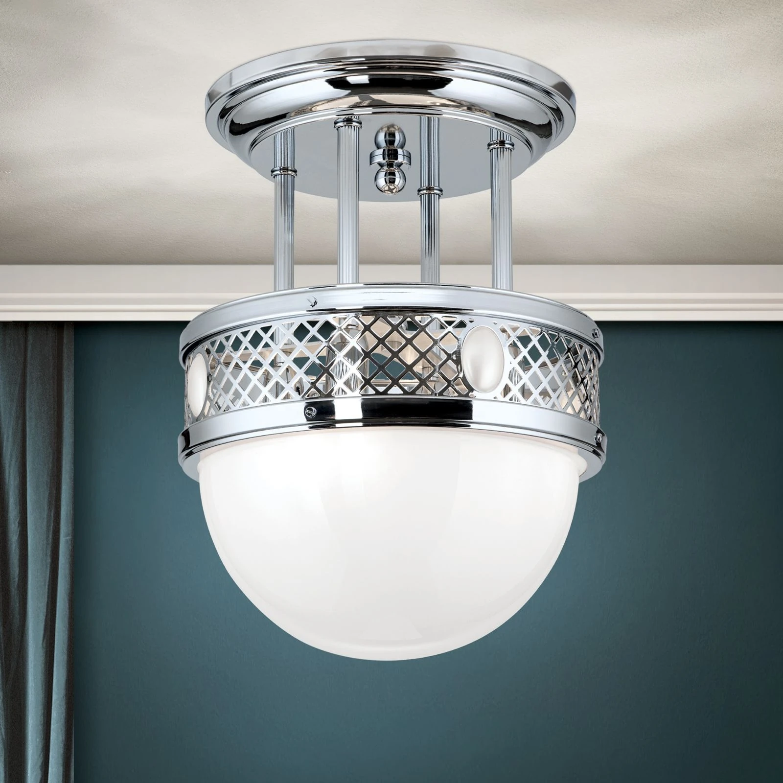 Viseća plafonska lampa ALT WIEN, 4 izvora svetla, 33 cm, sjajni nikl