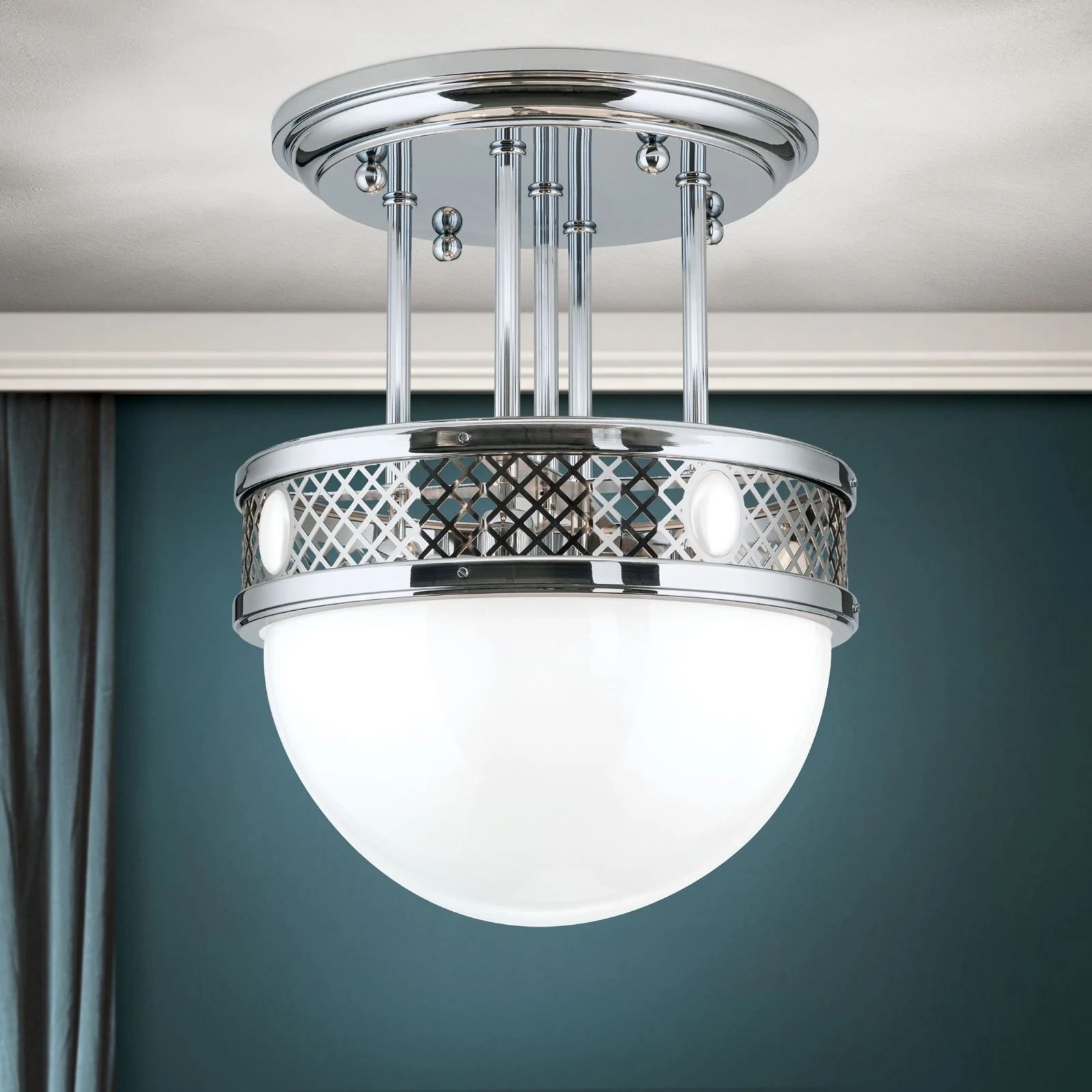 Viseća plafonska lampa ALT WIEN, 5 izvora svetla, 46 cm, sjajni nikl