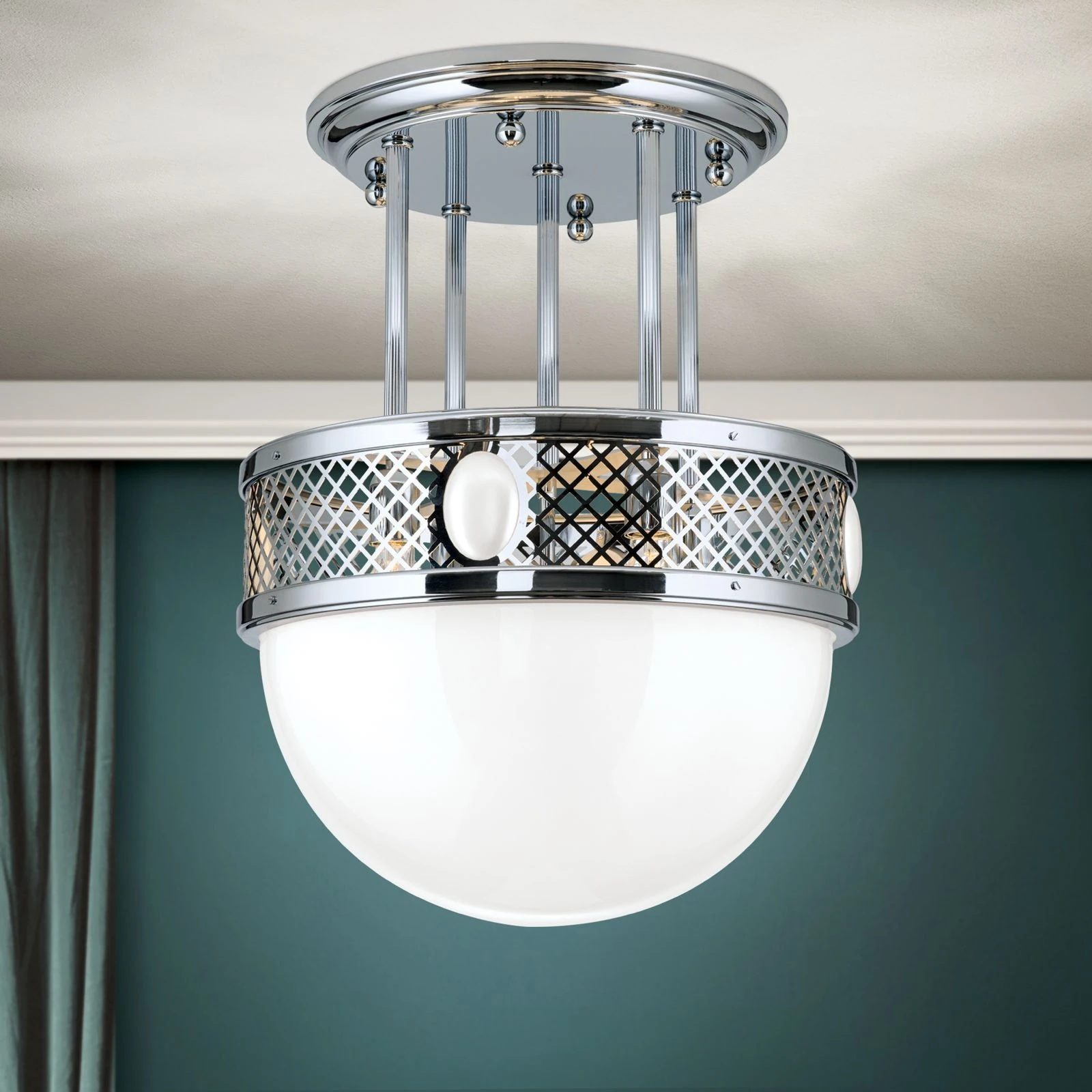 Viseća plafonska lampa ALT WIEN, 9 izvora svetla, 53 cm, sjajni nikl