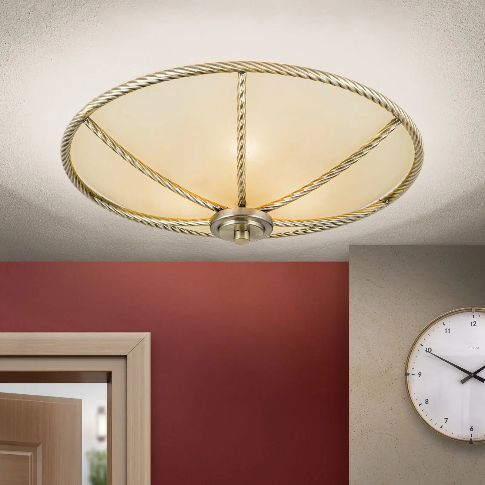 Plafonska lampa MAURO, patina, Ø 42 cm