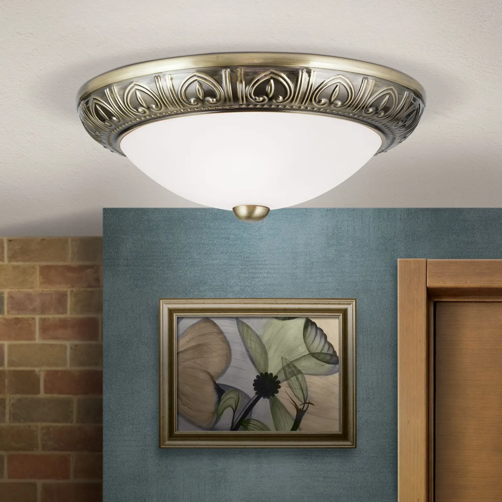 Plafonska lampa PANKOK, bronza, Ø 28 cm