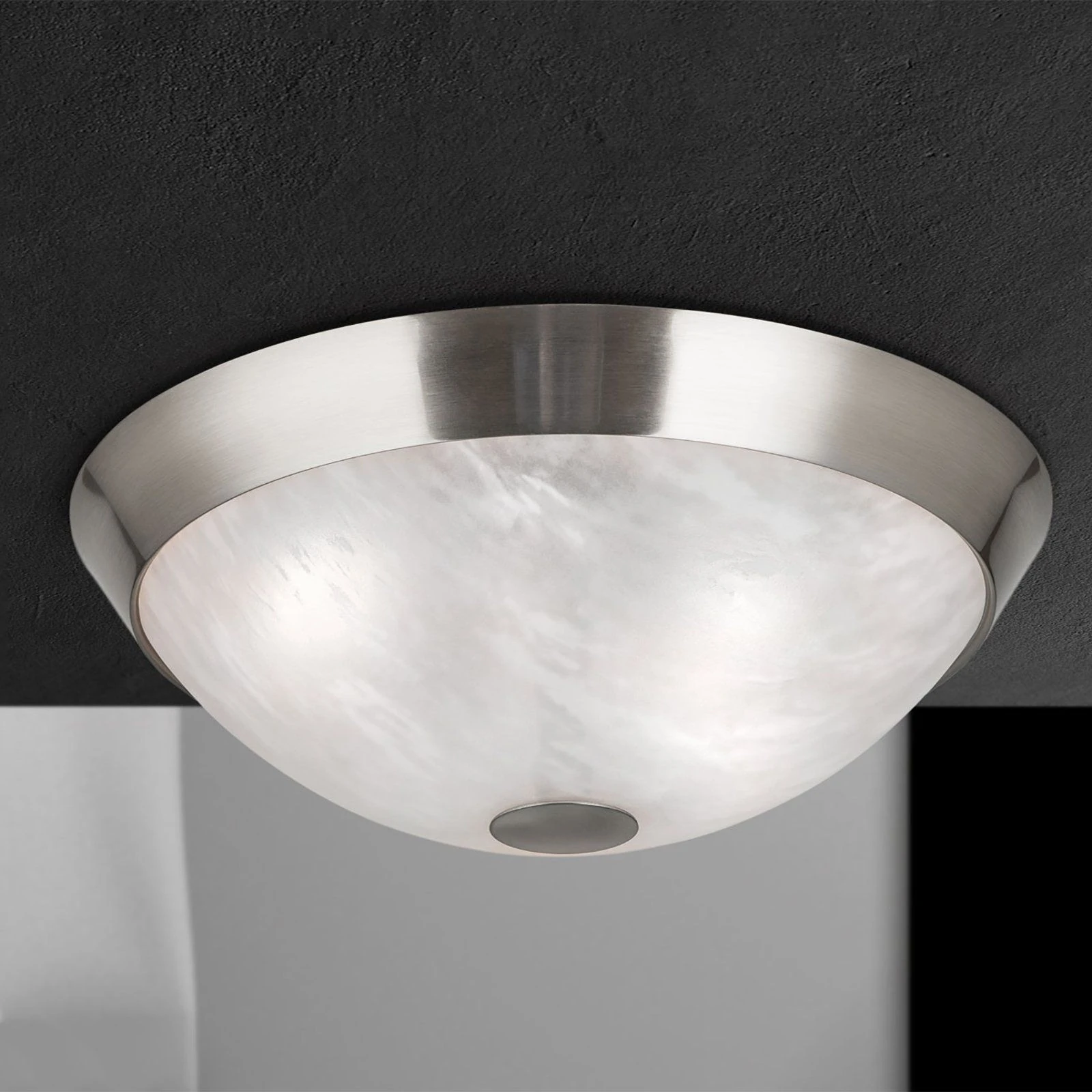 Plafonska lampa FRANO, saten hrom, Ø 34 cm