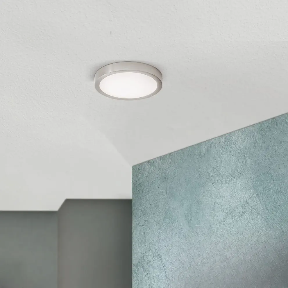 LED plafonska lampa LERO, titanijum, okrugla, 18 cm