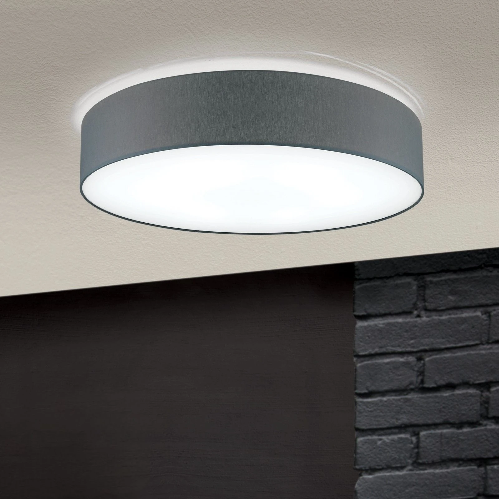 Plafonska lampa SHADE, cilindrični sivi abažur, Ø 40 cm