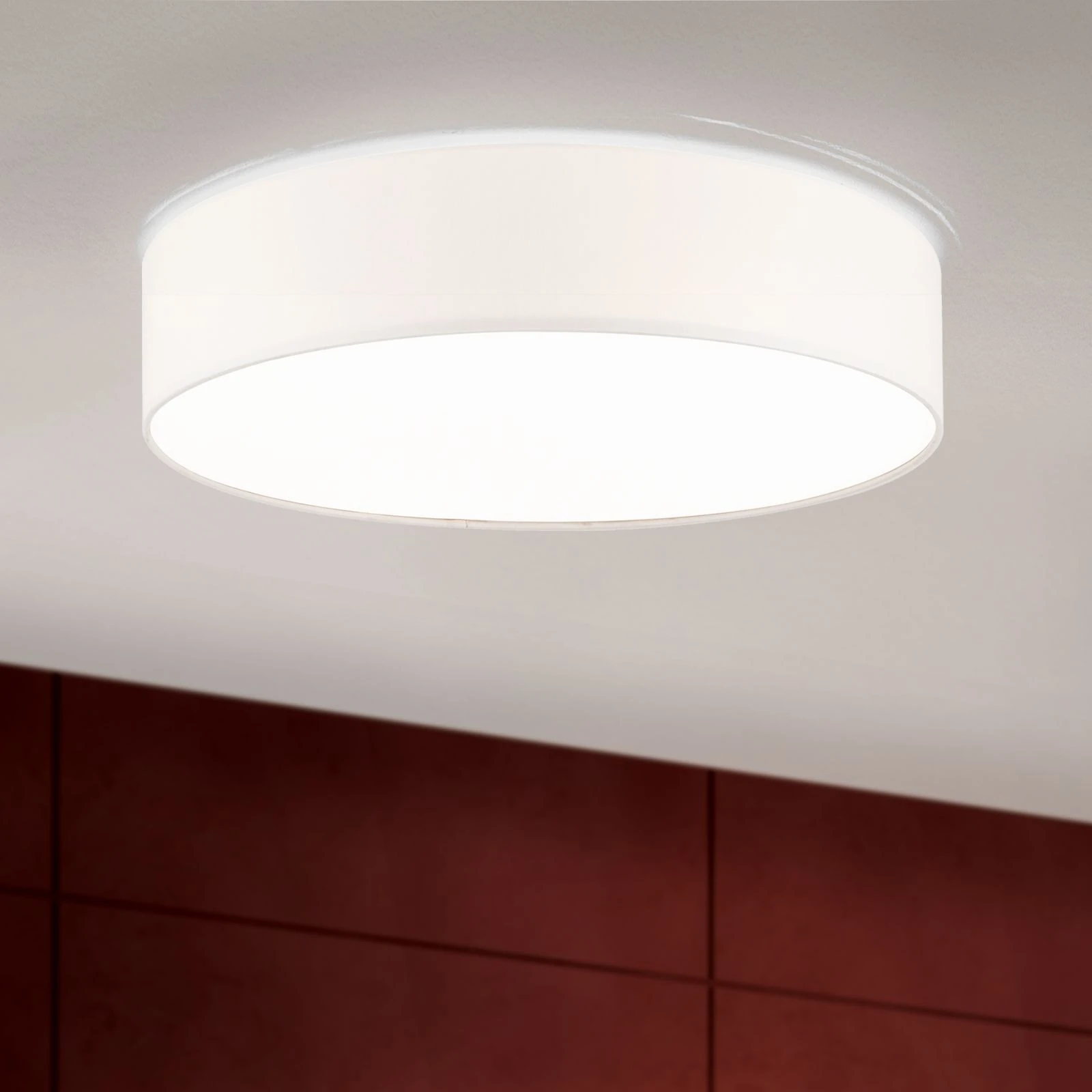 Plafonska lampa SHADE, cilindrični beli abažur, Ø 60 cm