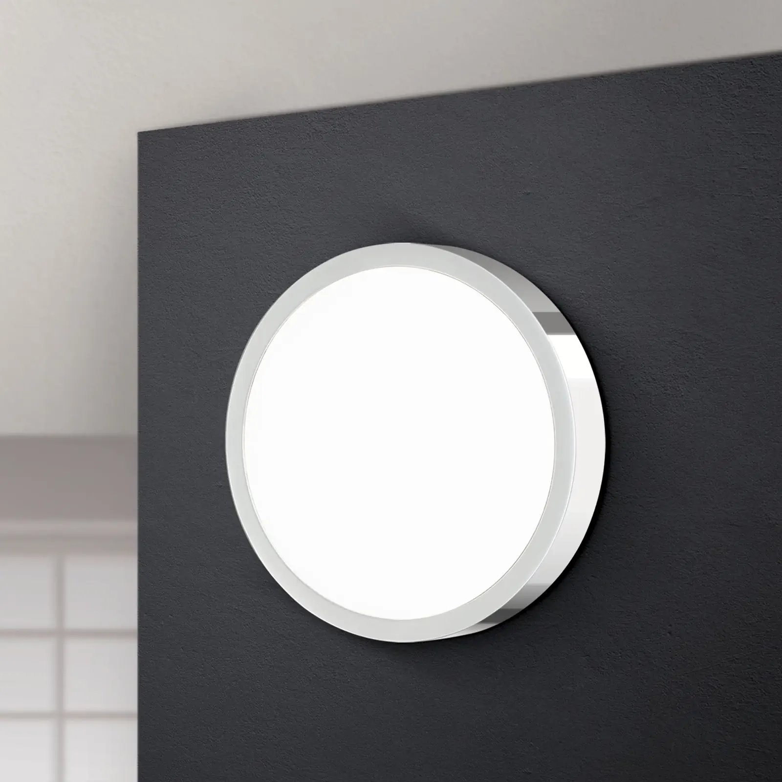 LED plafonska lampa BULLY, Ø 14 cm, hrom