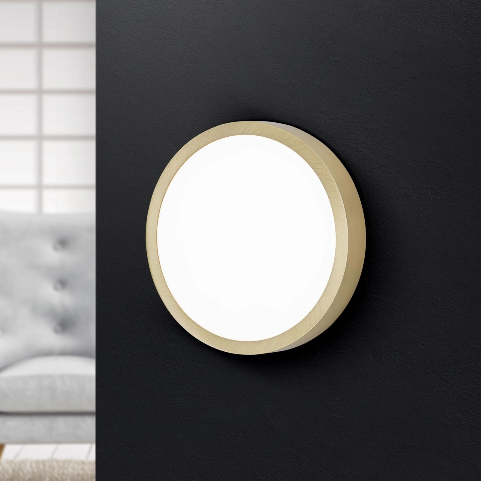 LED plafonska lampa BULLY, Ø 14 cm, antik mesing