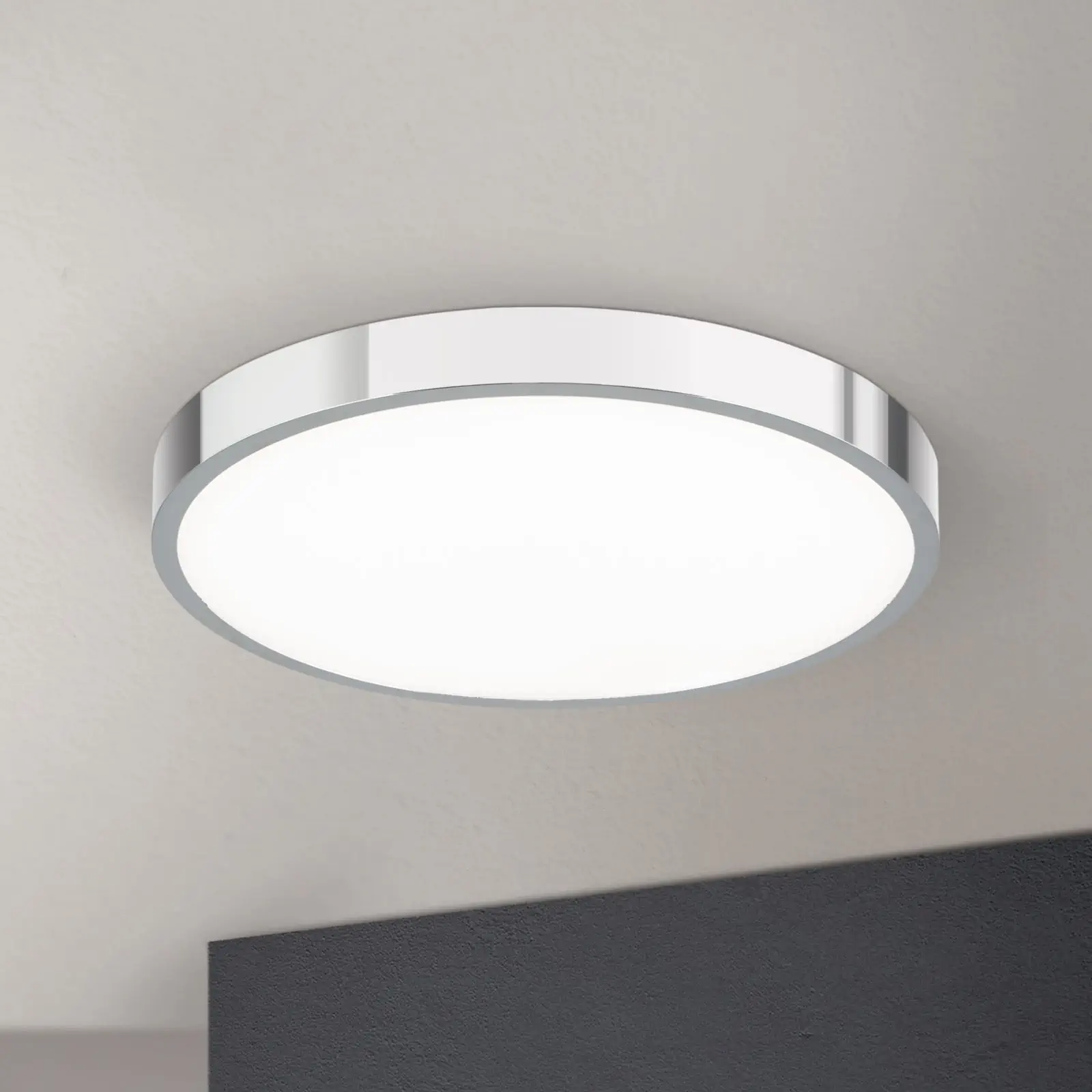 LED plafonska lampa BULLY, Ø 24 cm, hrom