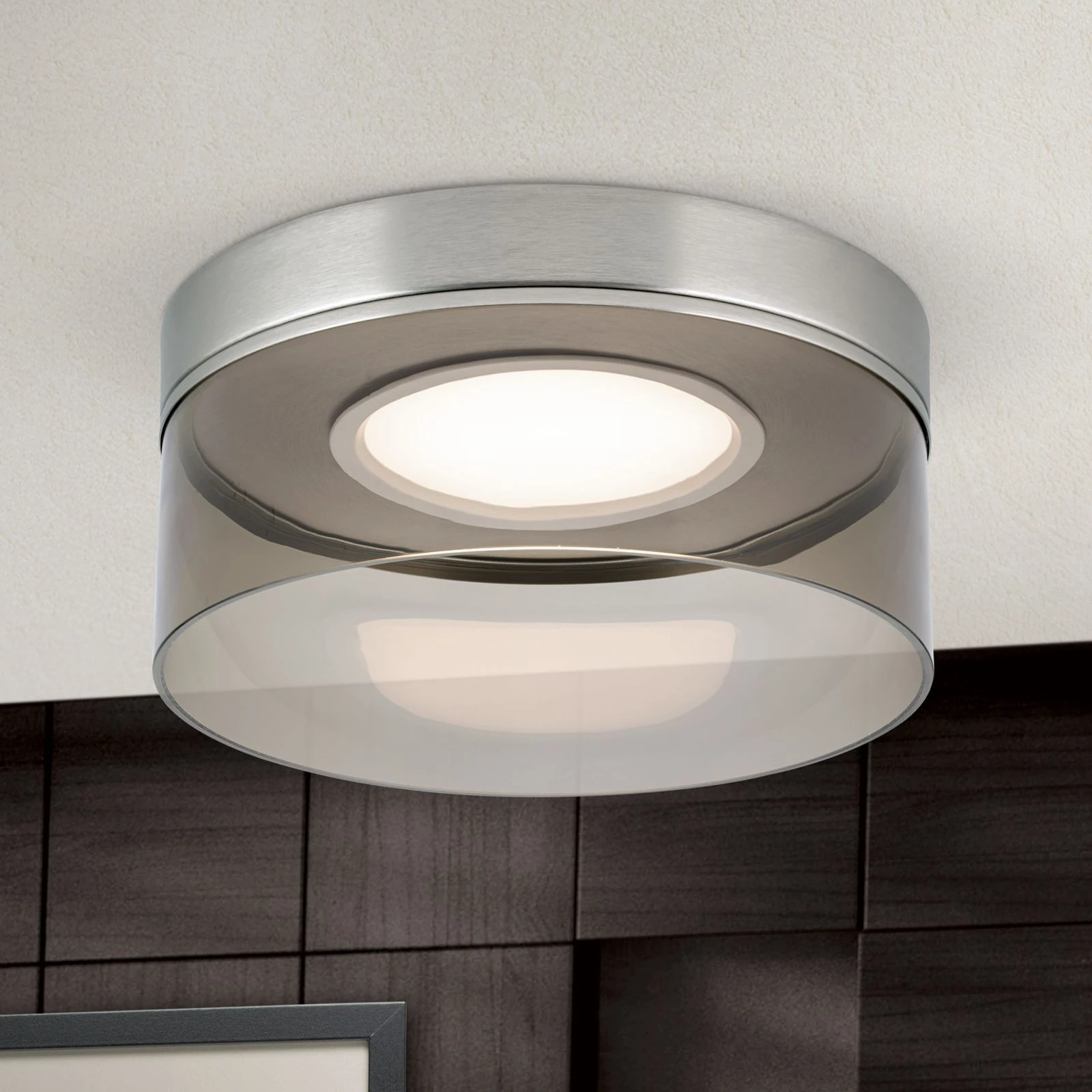LED plafonska lampa FRANCIS, 30 cm, saten hrom