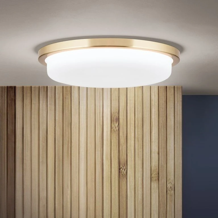 LED plafonska lampa LEROX, mat mesing, Ø 30 cm