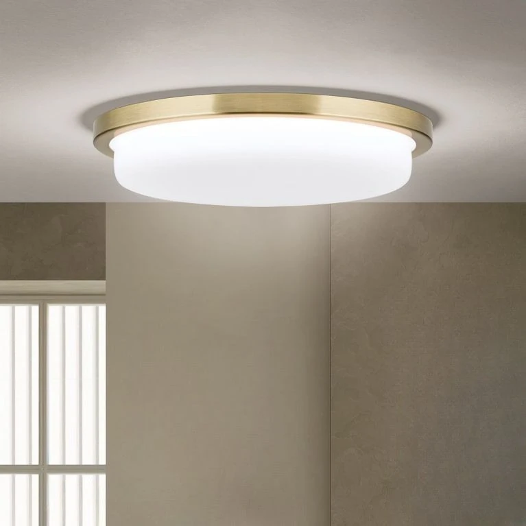 LED plafonska lampa LEROX, antik mesing, Ø 30 cm