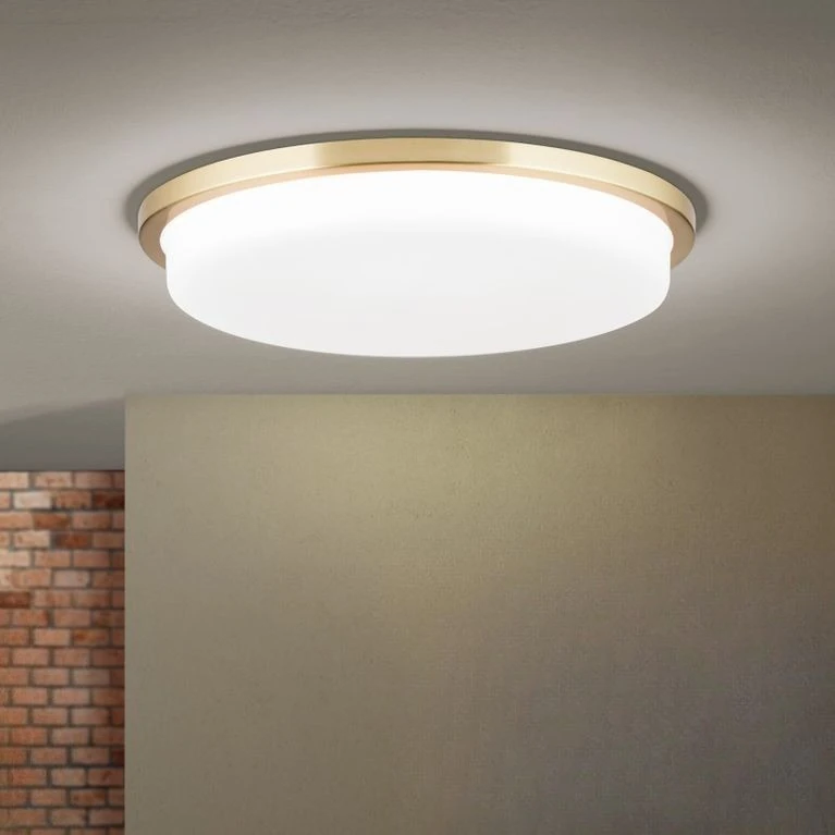 LED plafonska lampa LEROX, mat mesing, Ø 40 cm