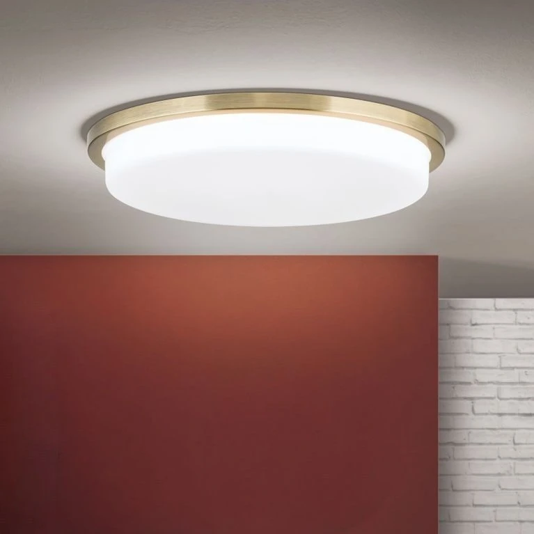 LED plafonska lampa LEROX, antik mesing, Ø 40 cm