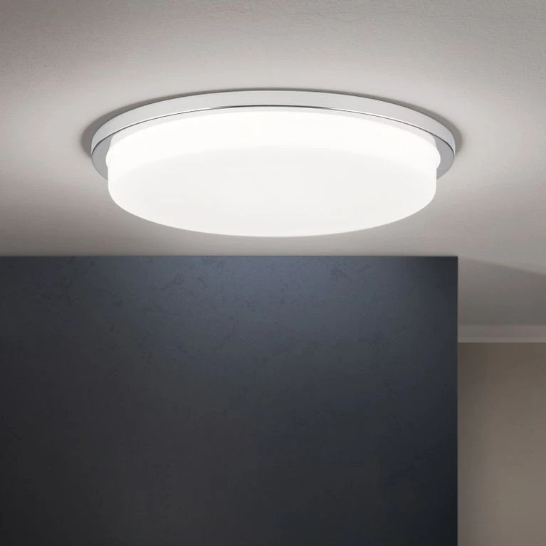 LED plafonska lampa LEROX, hrom, Ø 40 cm