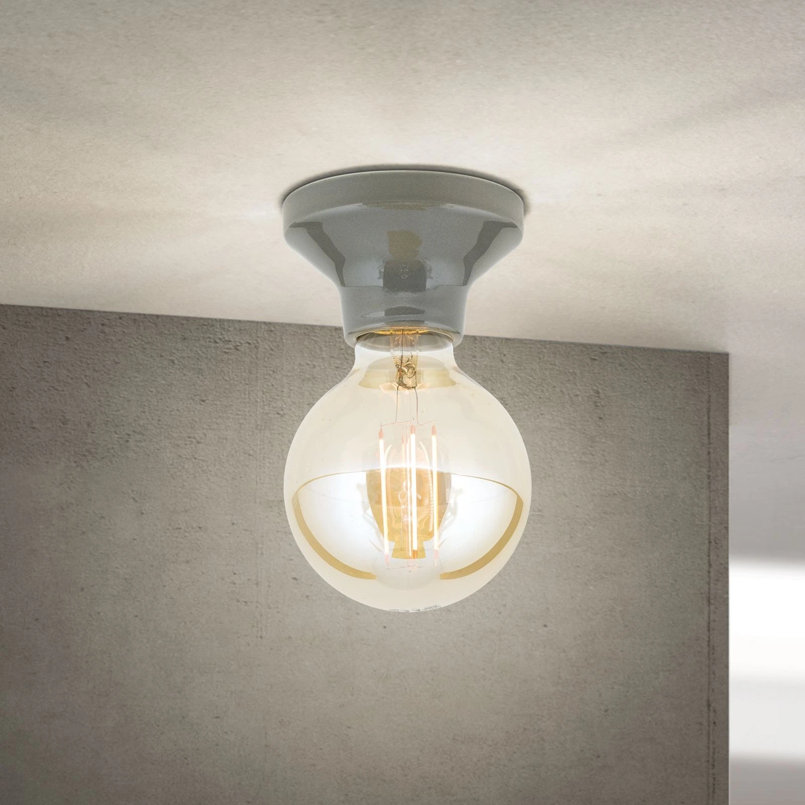 Plafonska lampa FROST, siva, keramika