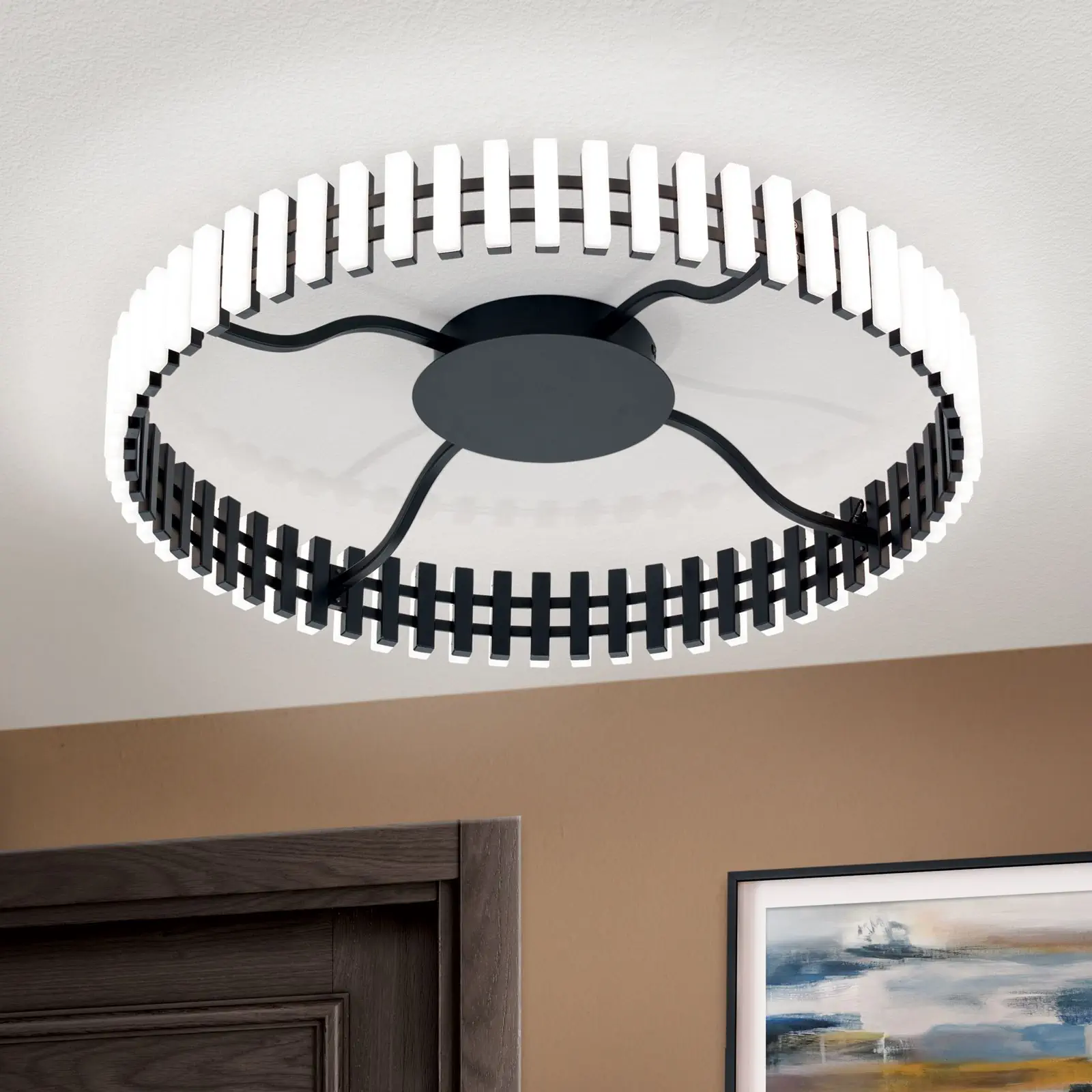 LED plafonska lampa MANSION, crna, 63 cm