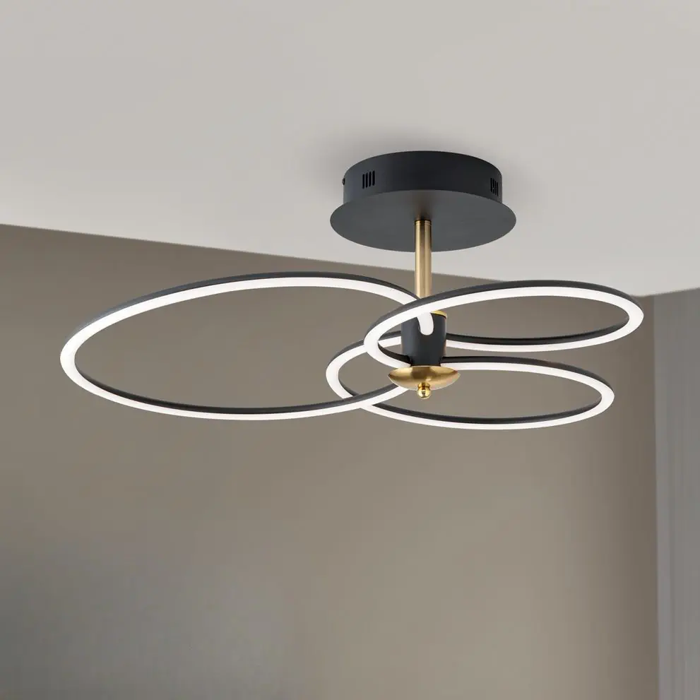 LED plafonska lampa CHARLOTTE, crno-zlatna