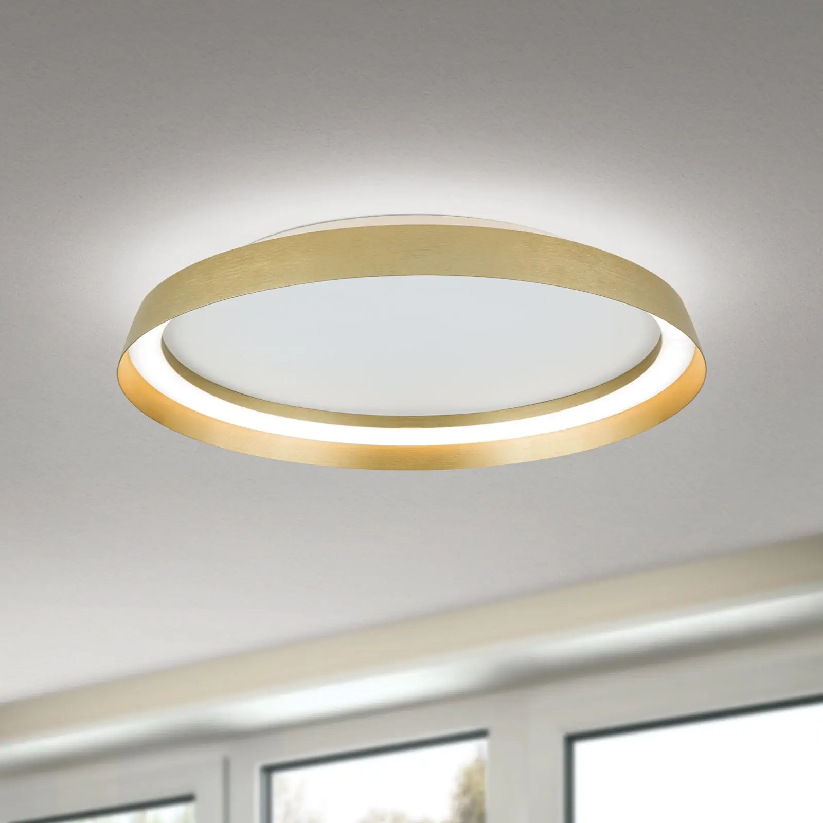 LED plafonska lampa MANTA, Ø 45 cm, mat zlatna