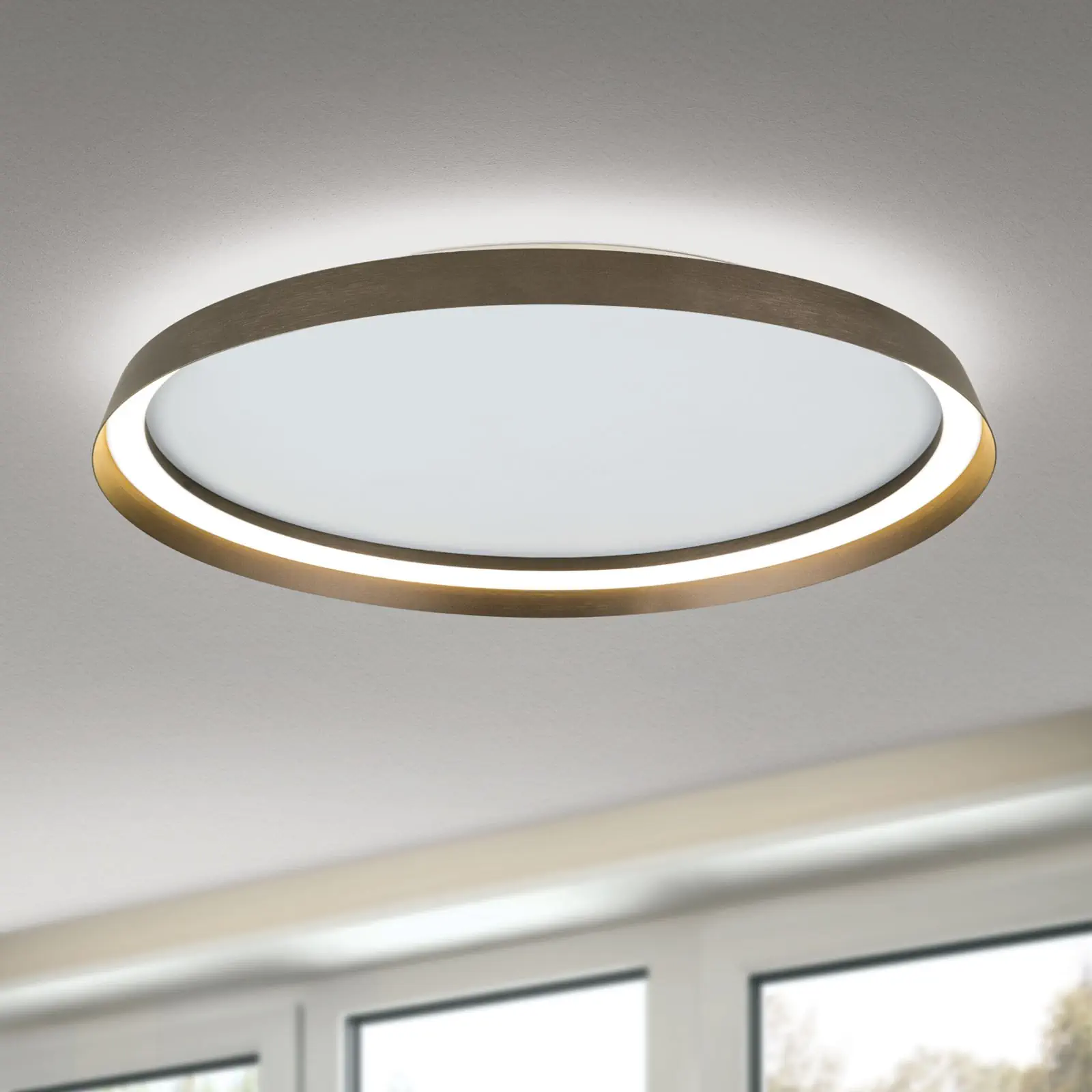 LED plafonska lampa MANTA, Ø 60 cm, kafa