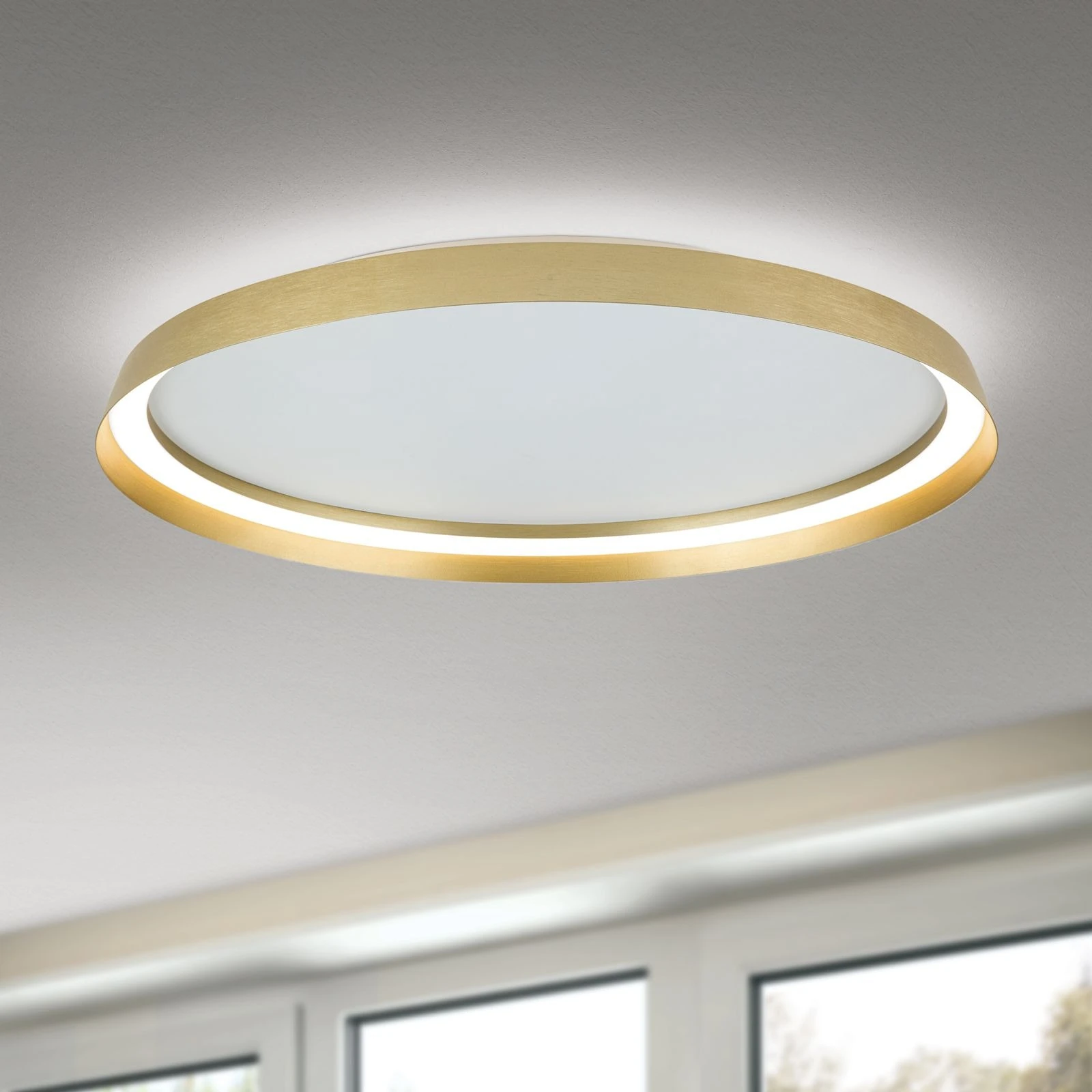 LED plafonska lampa MANTA, Ø 60 cm, mat zlatna