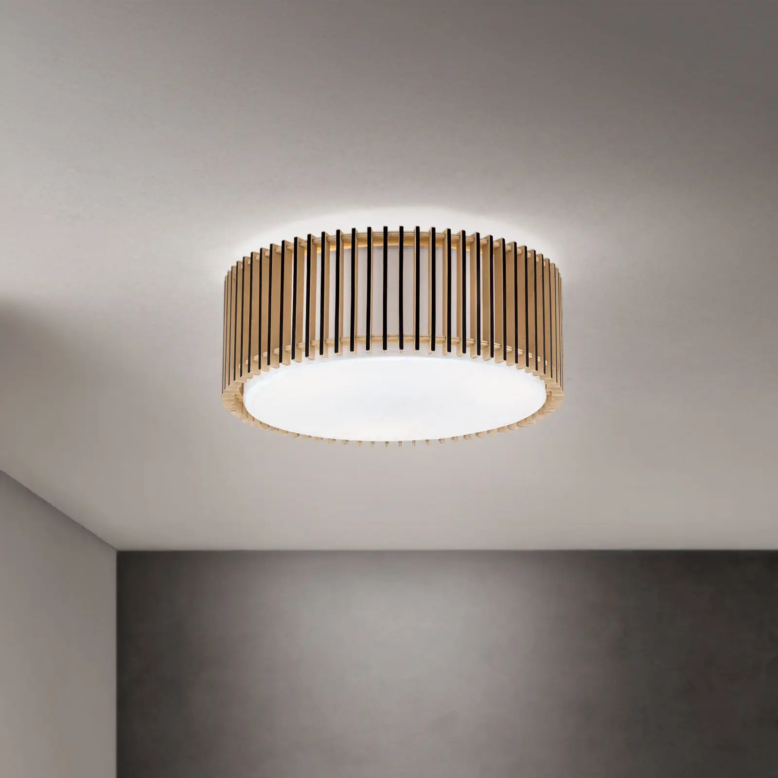 Plafonska lampa TARTA, Ø 40 cm, drvo–crna