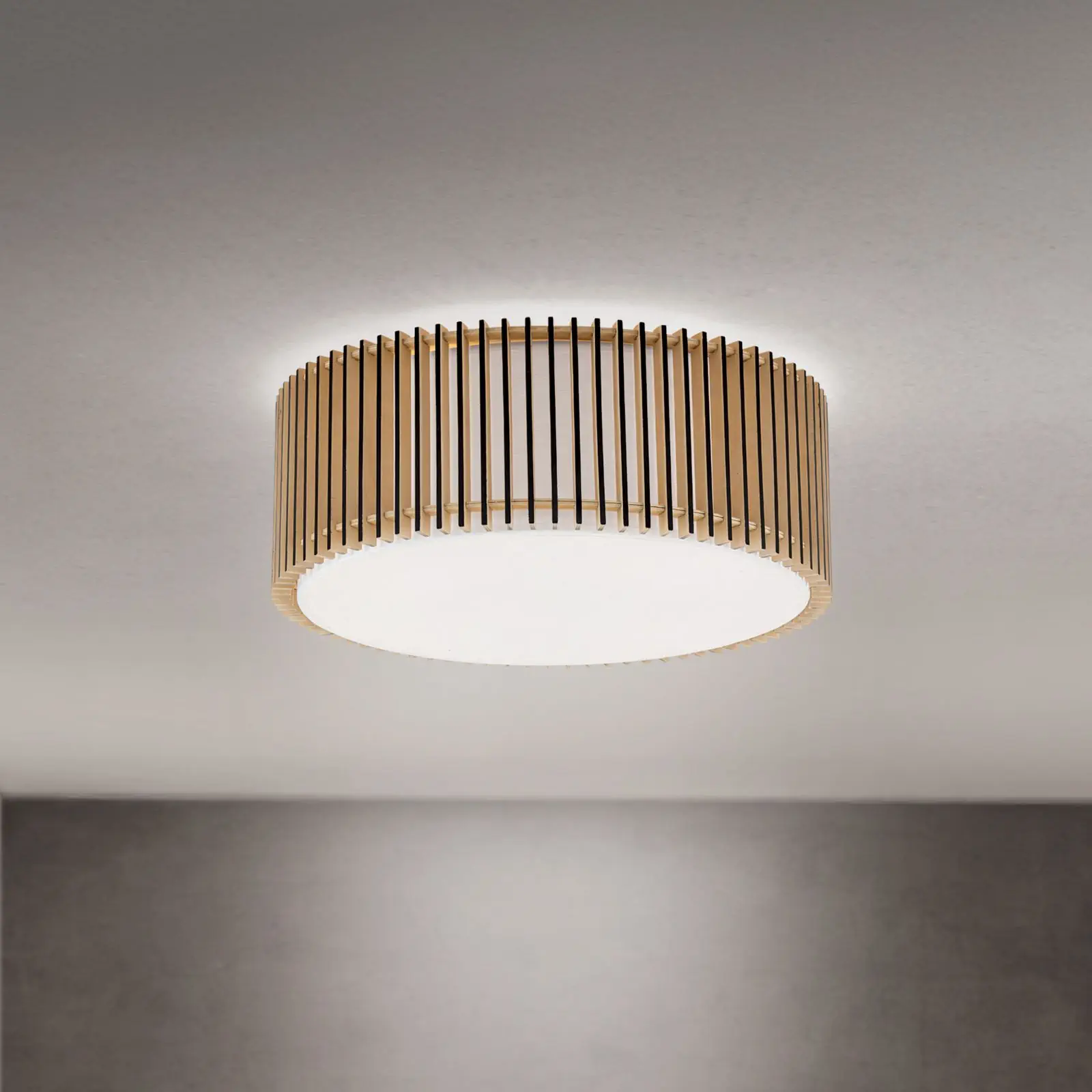 Plafonska lampa TARTA, Ø 50 cm, drvo–crna