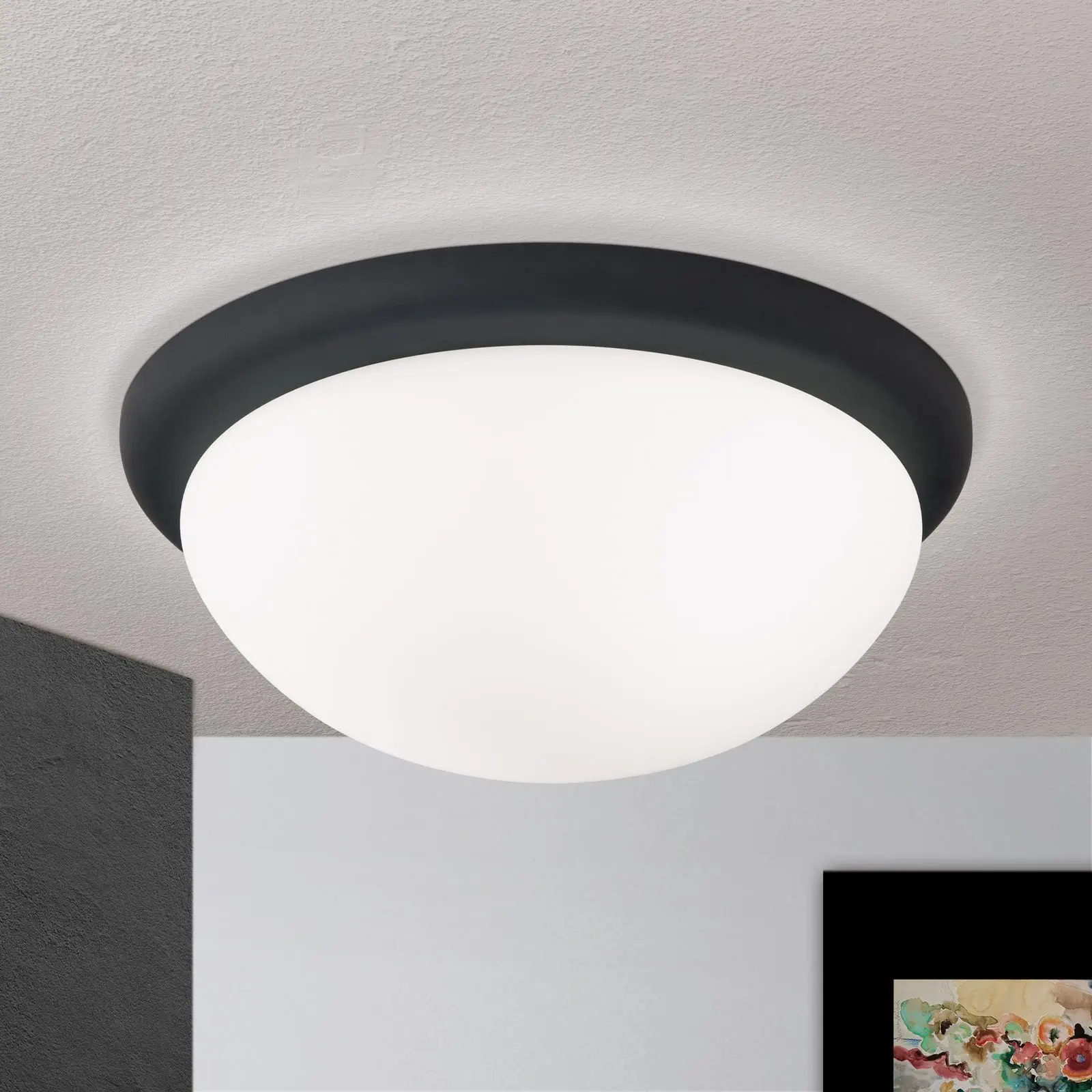 Plafonska lampa CLASSICO, crna, Ø 38 cm