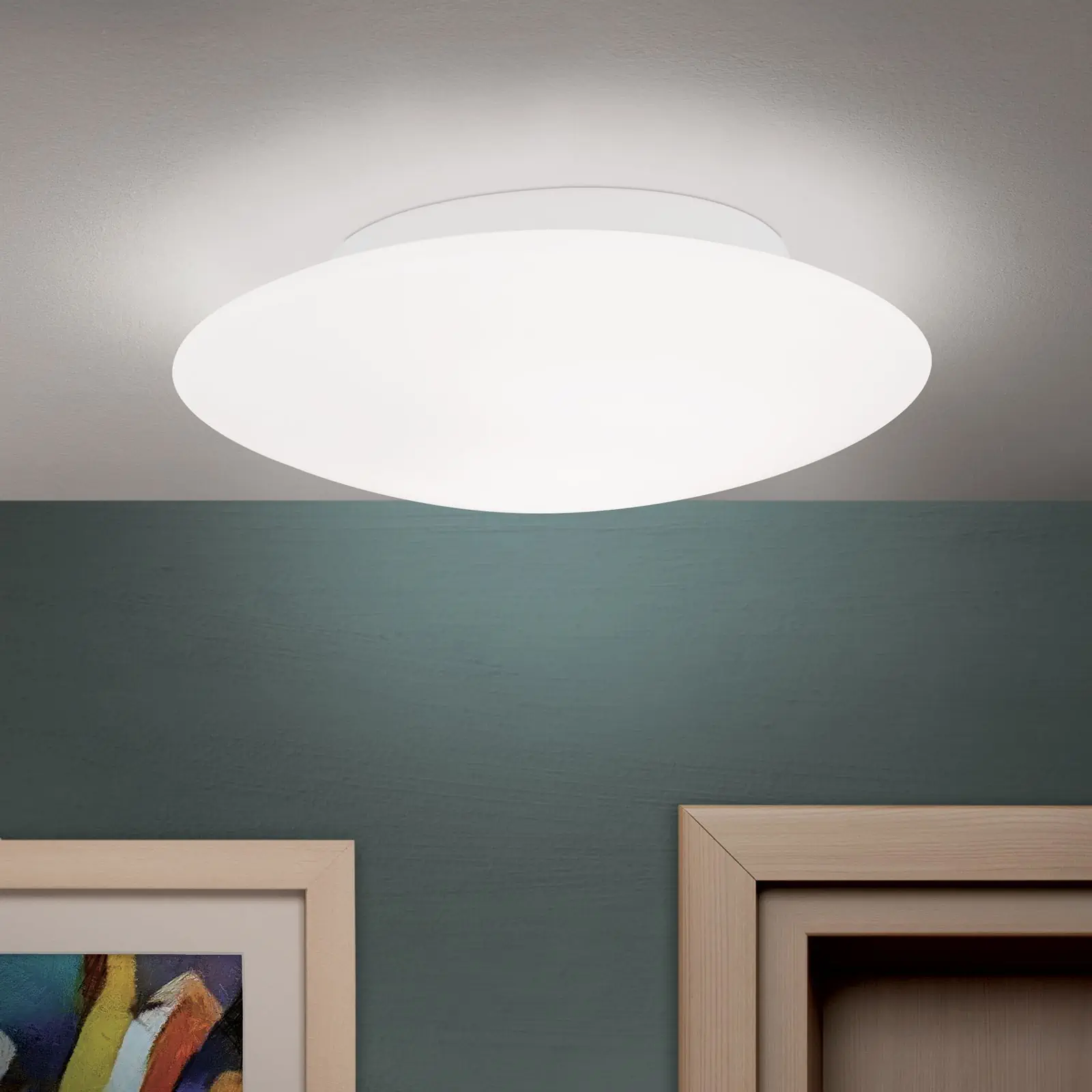 Plafonska lampa ALBA, opal, Ø 30 cm