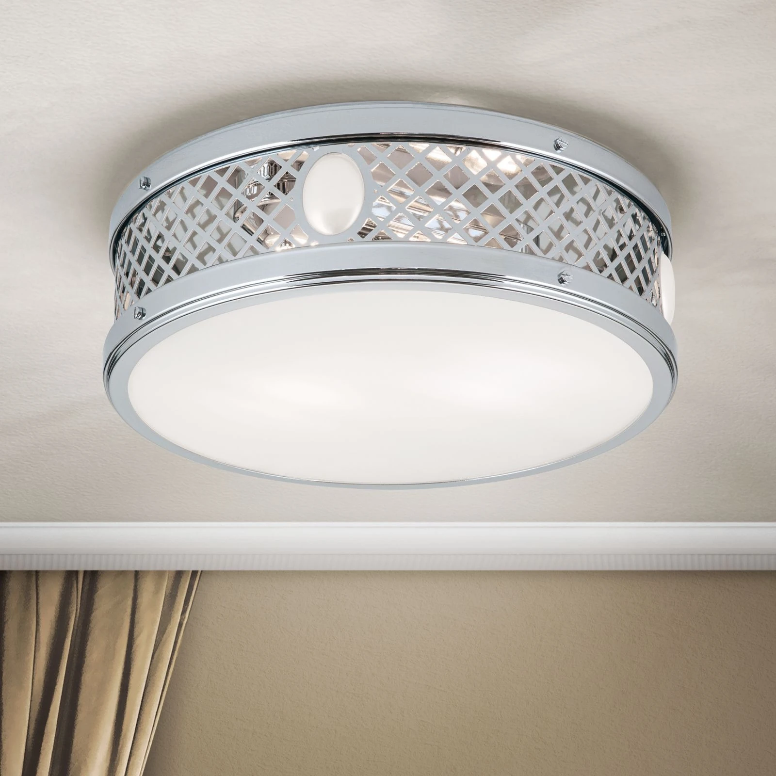 Plafonska lampa ALT WIEN, sjajni nikl, Ø 33 cm