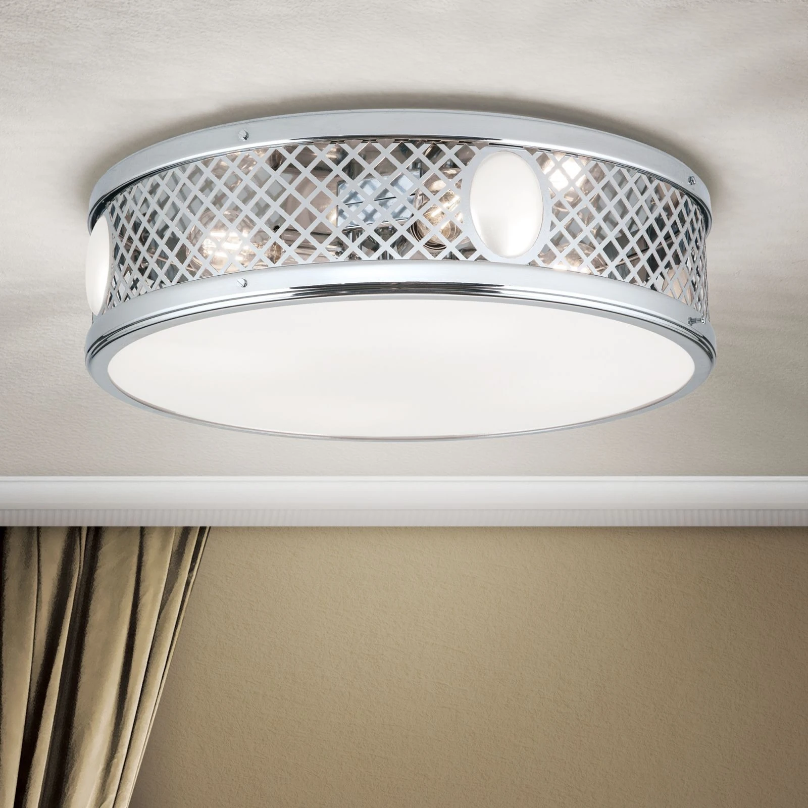 Plafonska lampa ALT WIEN, sjajni nikl, Ø 53 cm