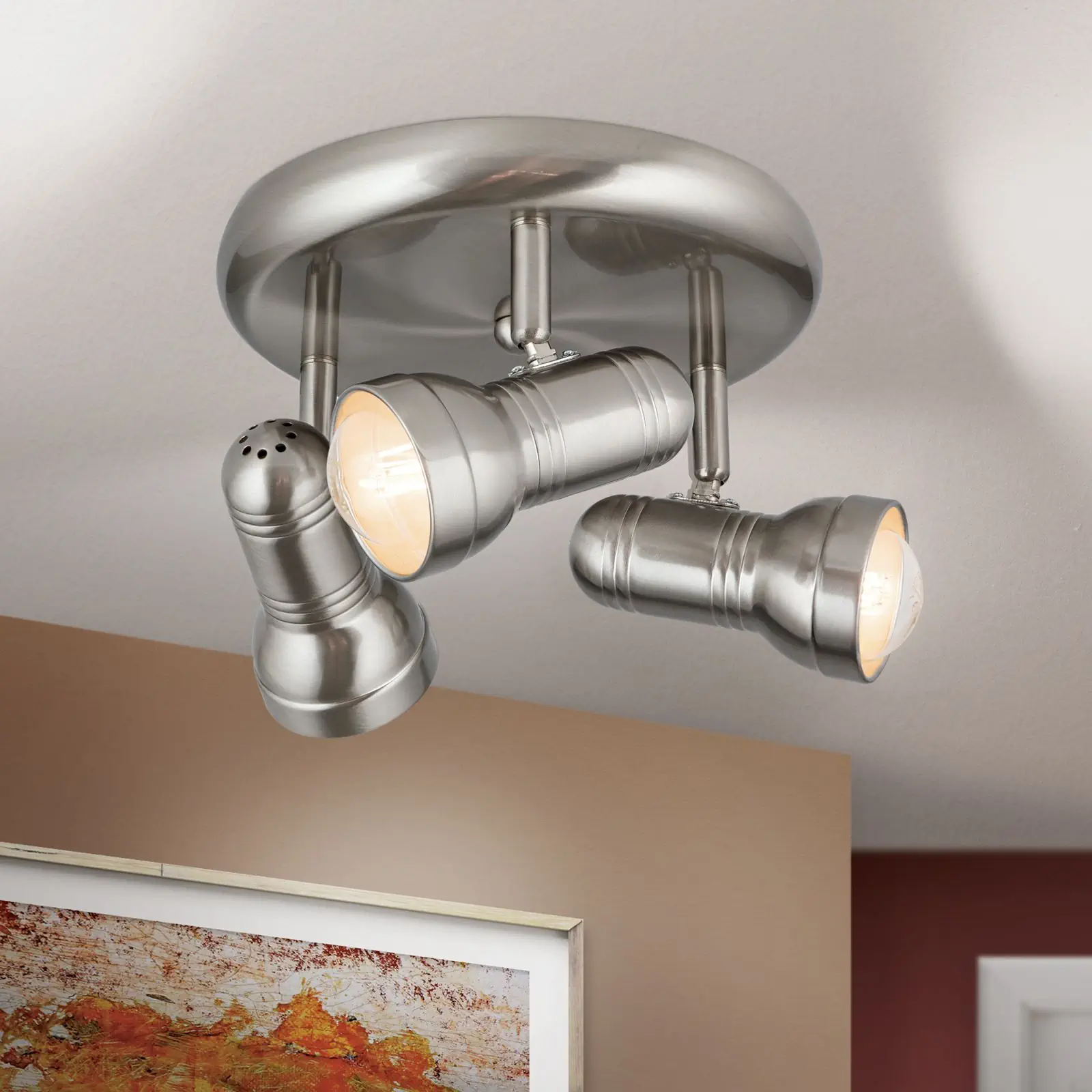 Spot Lampa WILHELM, 3 izvora svetla, satinisana, okrugla