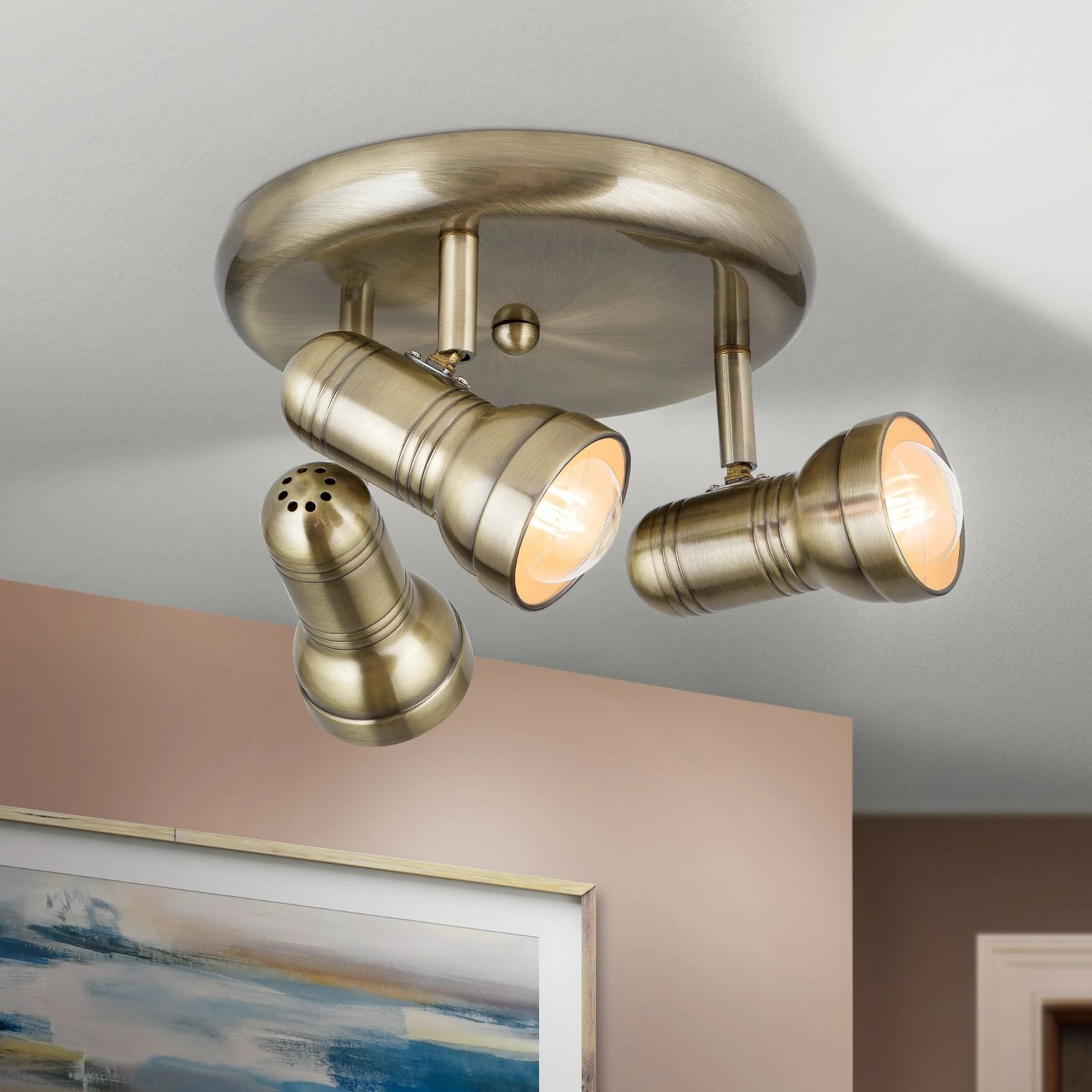 Spot lampa WILHELM, 3 izvora svetla, patina