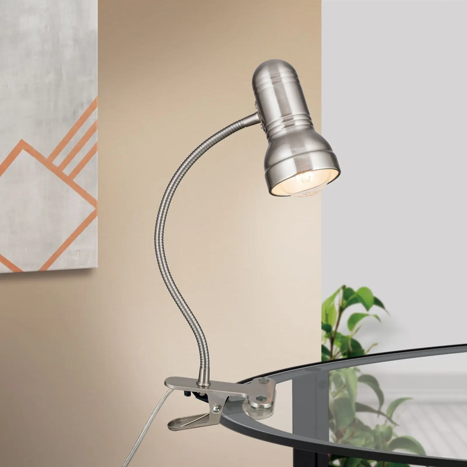 Spot lampa sa stezaljkom WILHELM, satenirana, dugačka