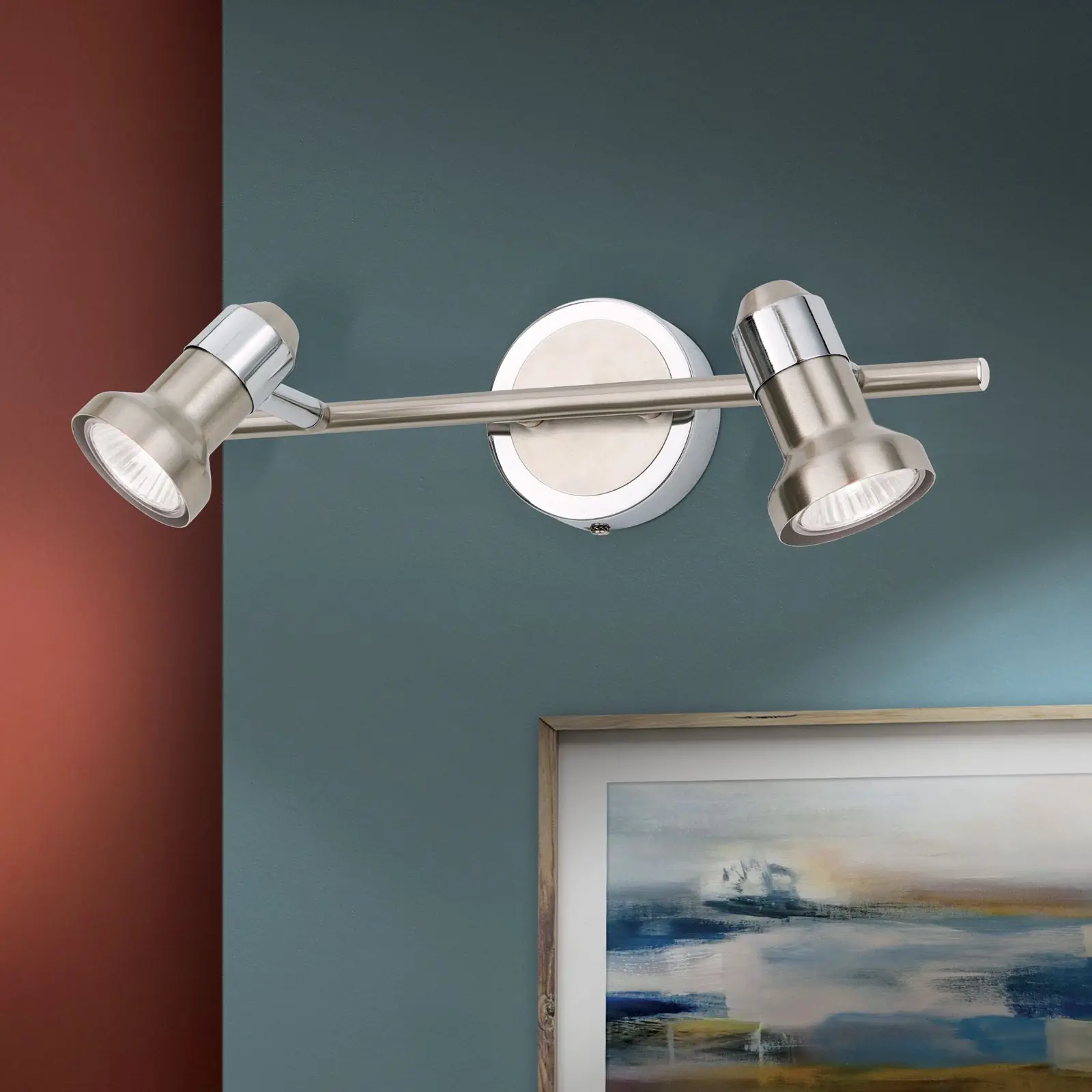 Spot lampa SEBA, 2 izvora svetla, satinsana
