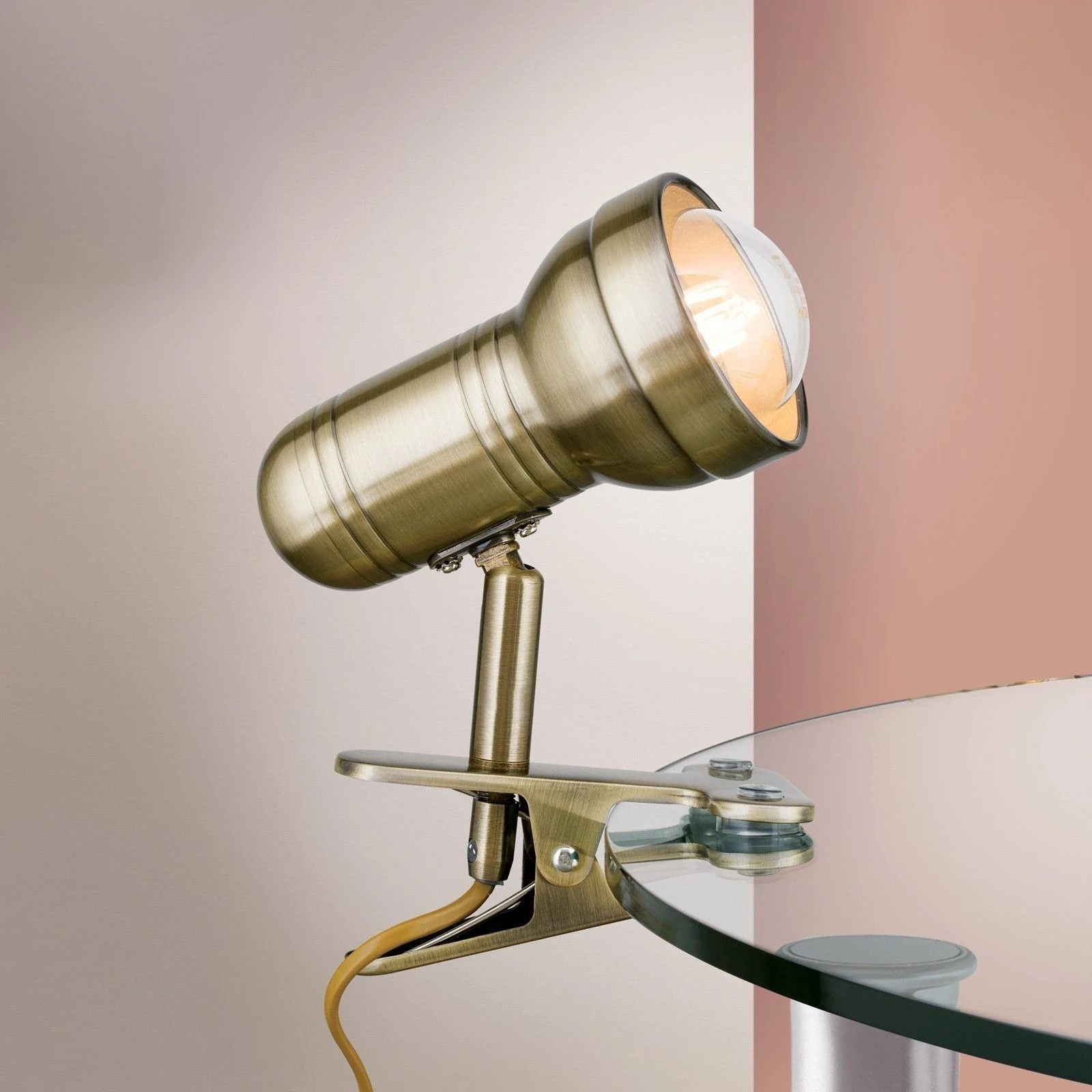 Spot lampa sa stezaljkom WILHELM, patina, kratka