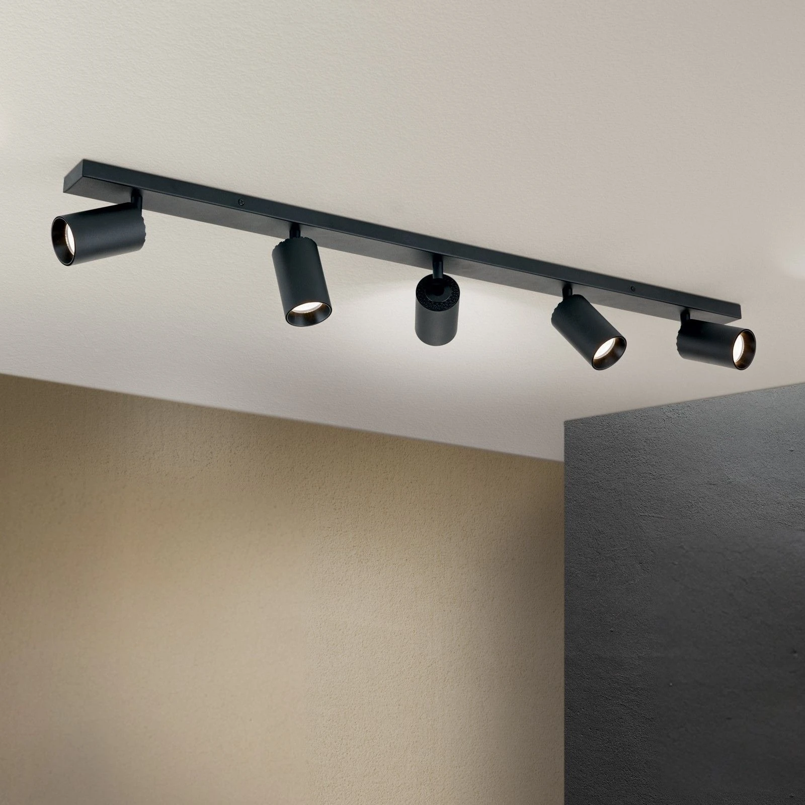 Spot lampa SEAN, 5 izvora svetla, Crna